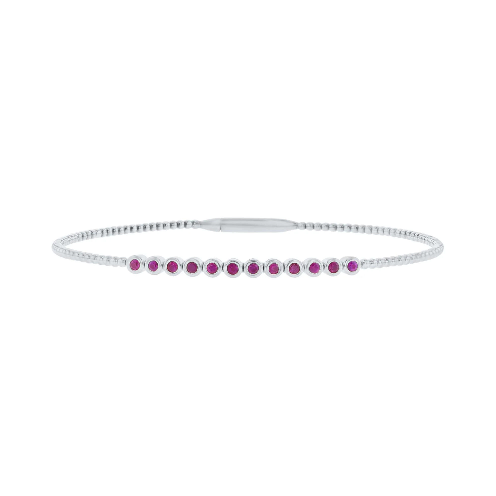 Beloved Bezel Ruby Bangle Bracelet