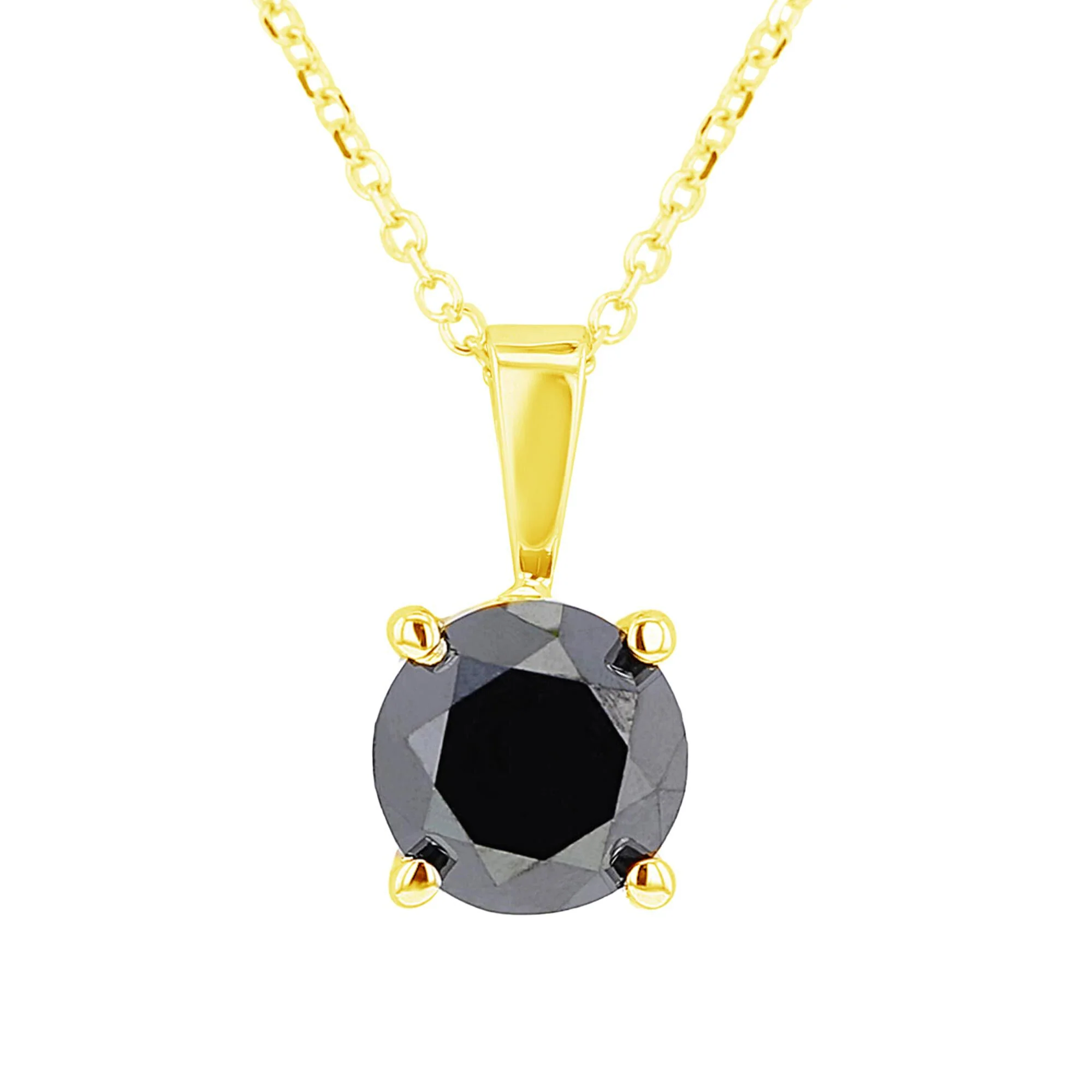 Black Diamond Solitaire Necklace 1ct - Image 4