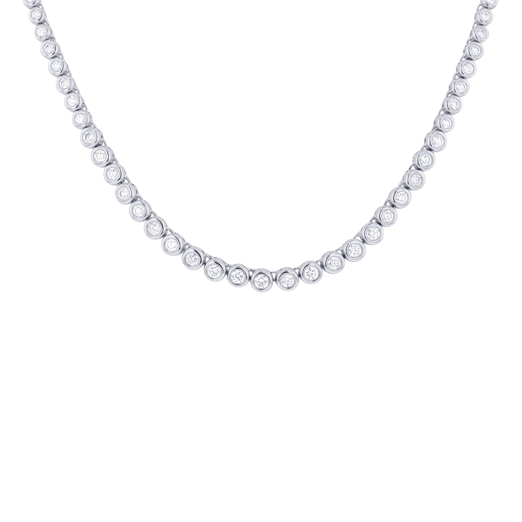 Classic Bezel Diamond Tennis Necklace - Image 4