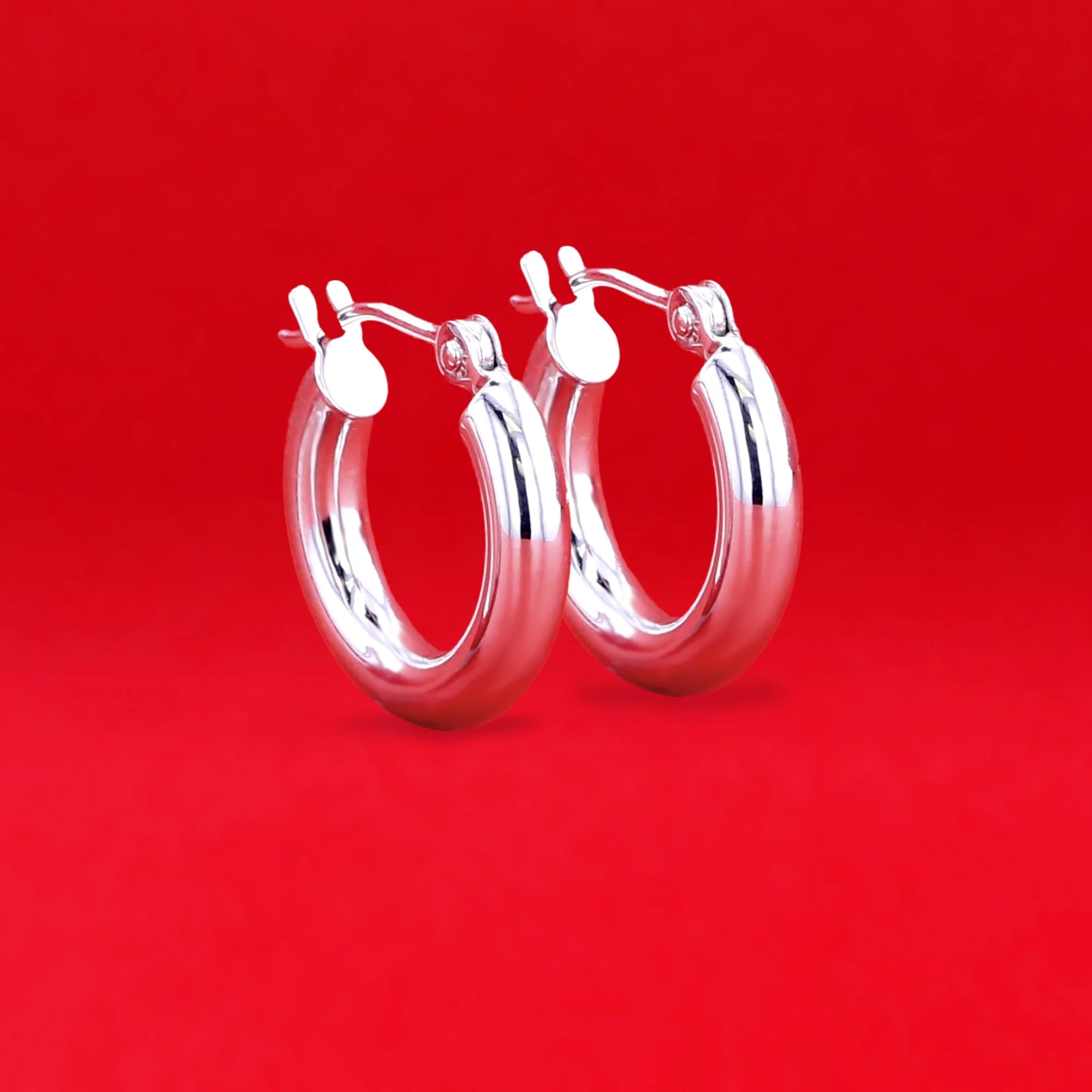 Classic Gold Hoop Earrings - 3x15MM - Image 3