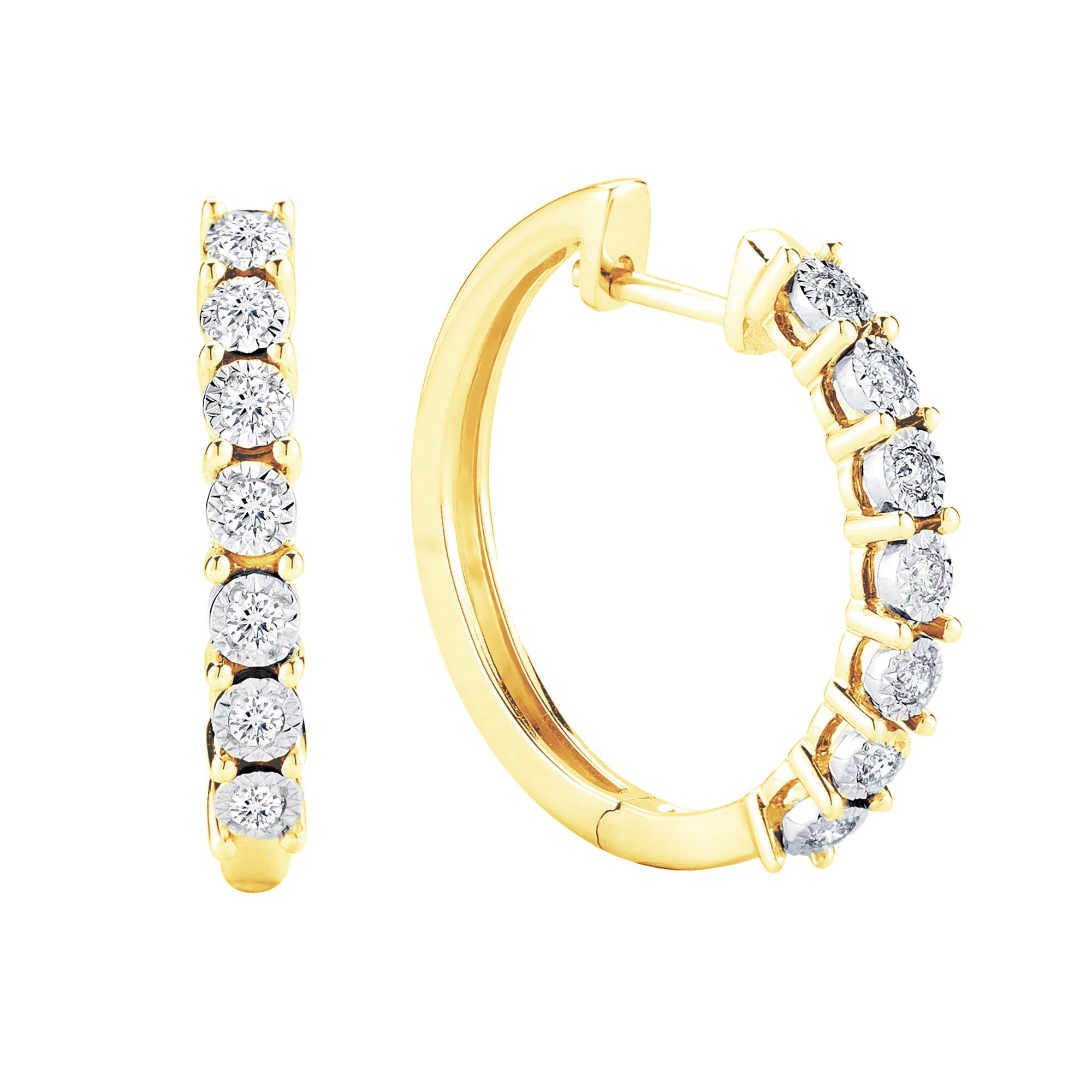 Classic Mirage Diamond Hoop Earrings 1/5ct - Image 3
