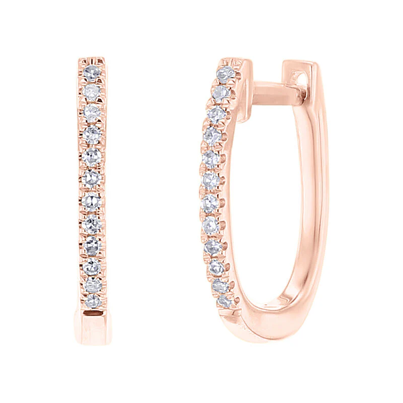 Classic Pave Diamond Huggie Hoop Earrings - Image 4