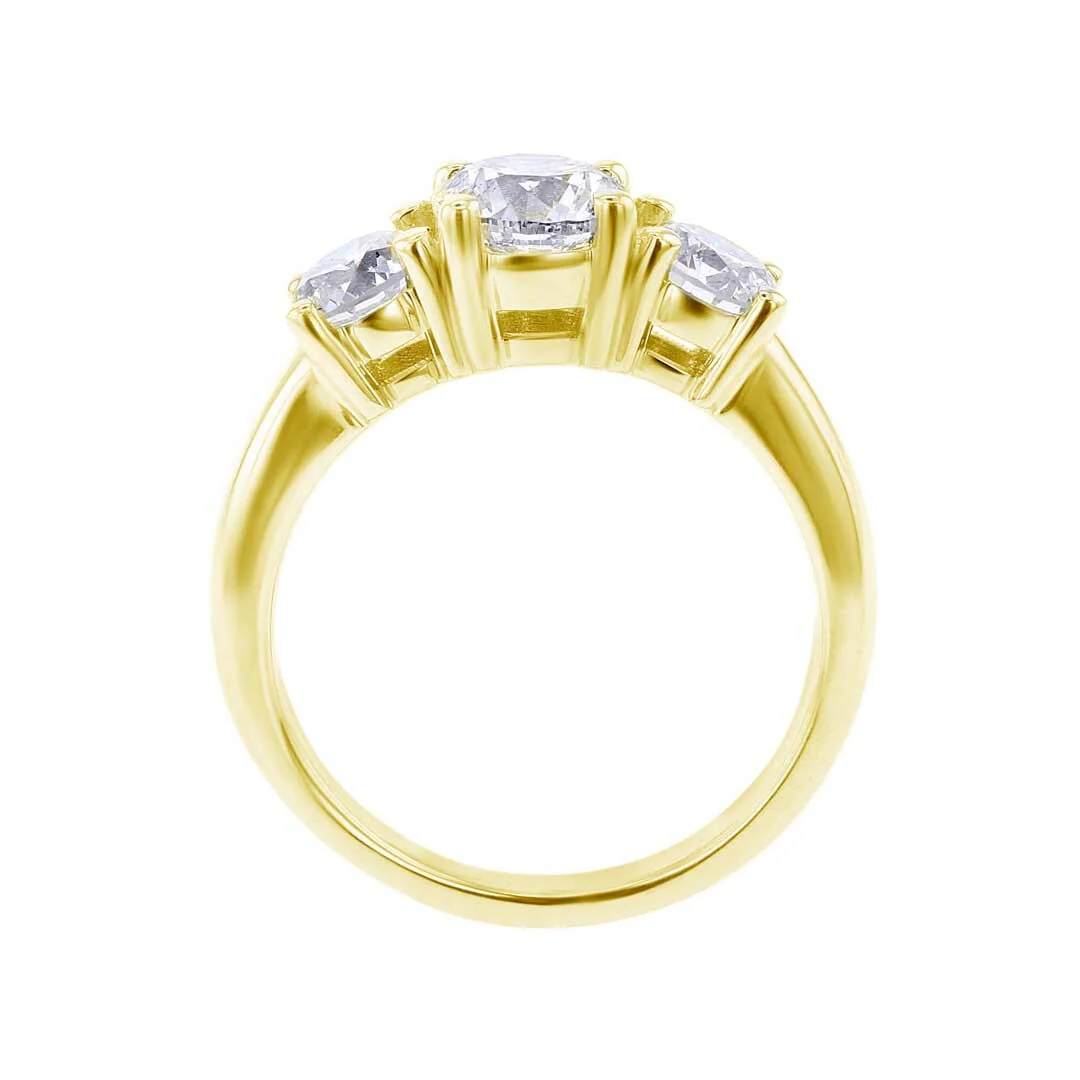 Classic Three Stone Ready for Love Diamond Engagement Ring 2Ct - Image 3