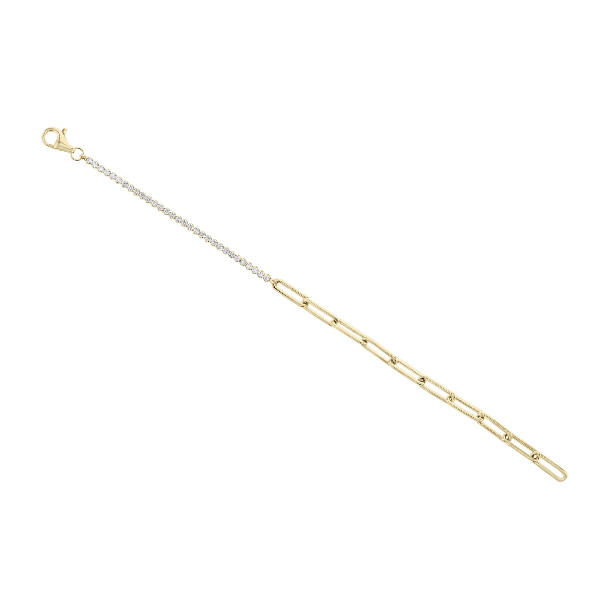 Duality Paper Clip Diamond Bracelet- 5/8ct - Image 2