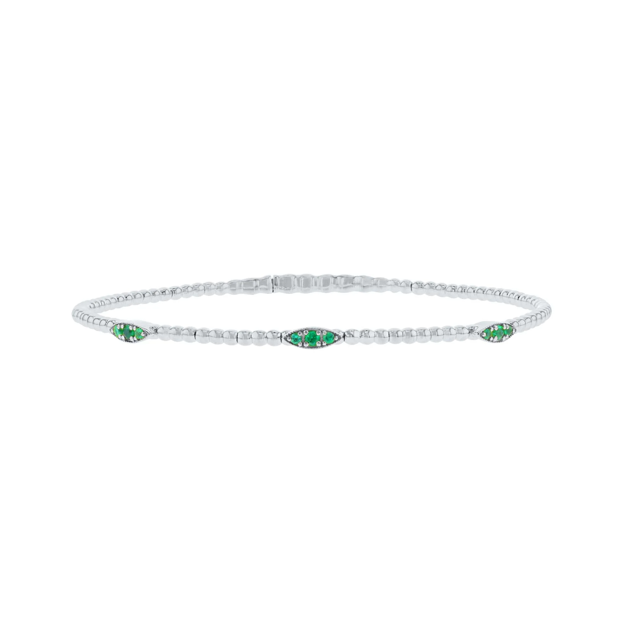 Elemental Eyelet Emerald Bangle Bracelet