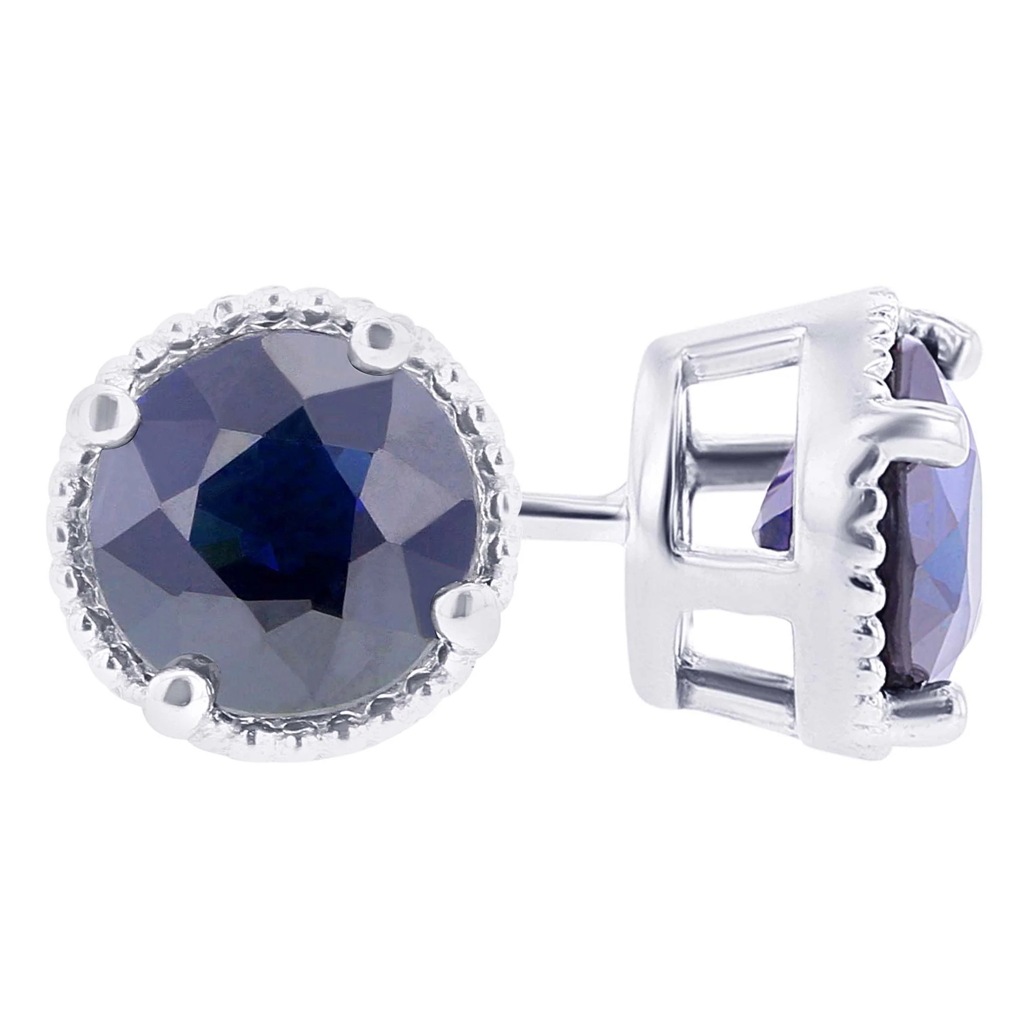 Ellie Blue Sapphire Stud Earrings 9/10ct - Image 3
