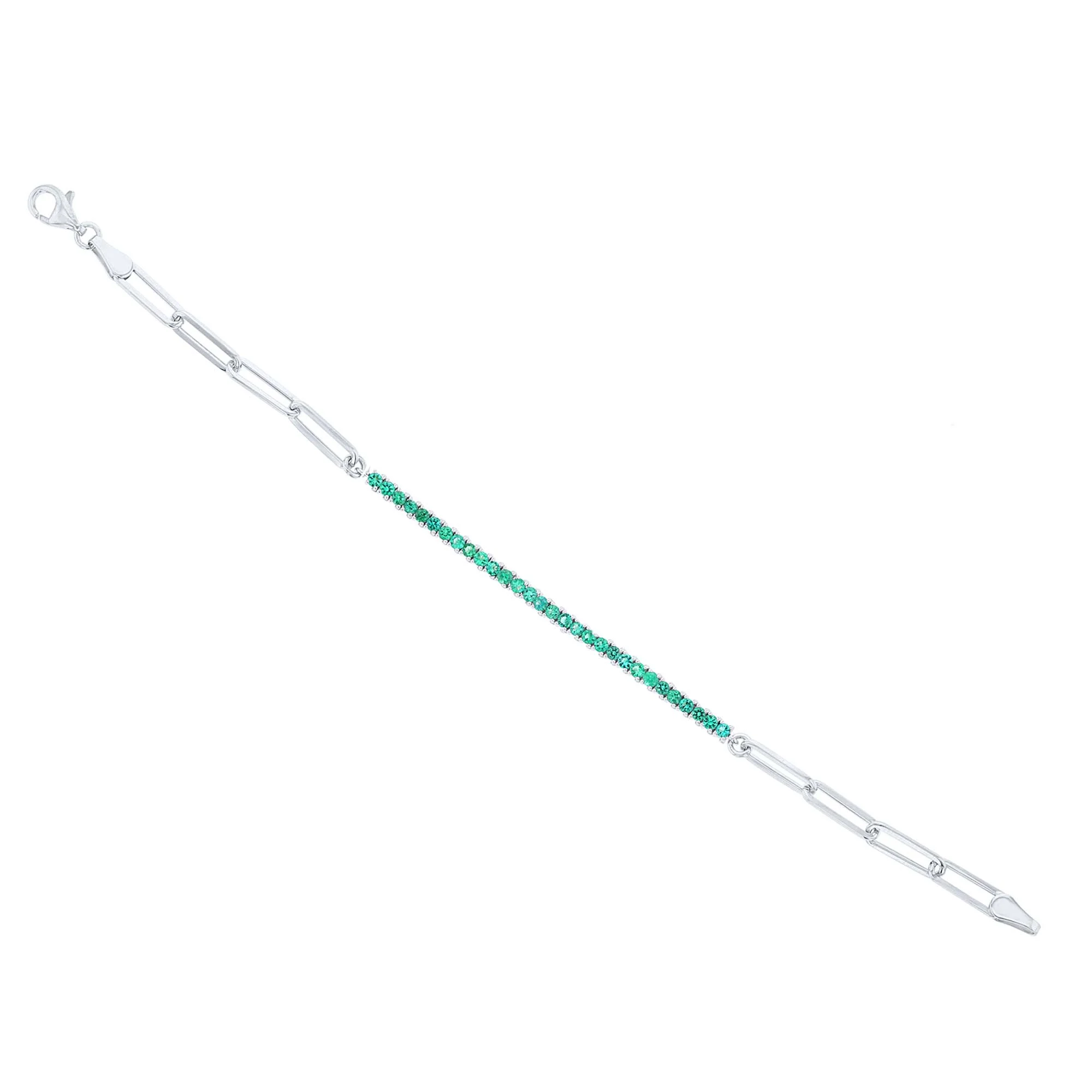 Erin Emerald Paper Clip Bracelet - Image 2