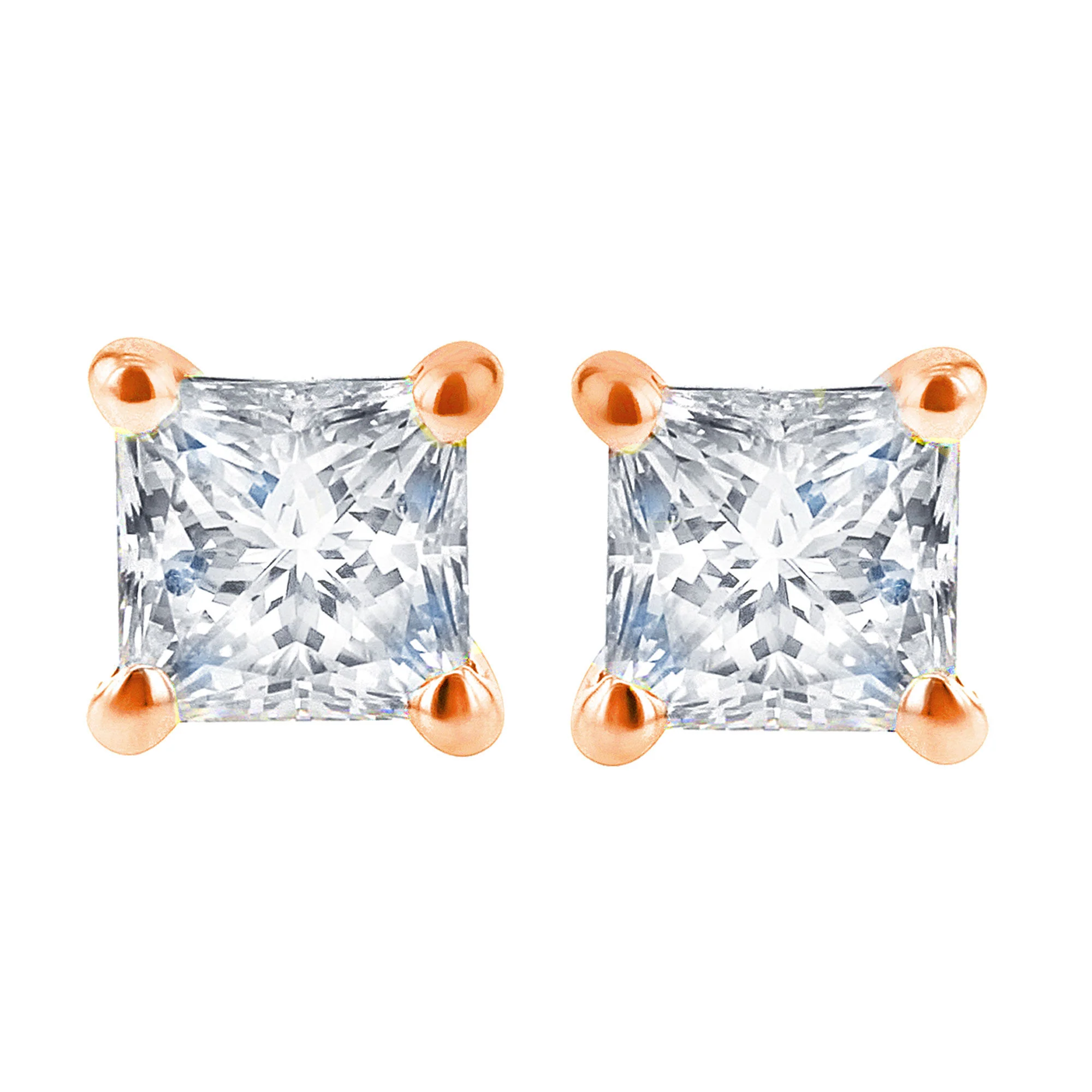 Exclusive Princess Diamond Stud Earrings 1/2ct - Image 4