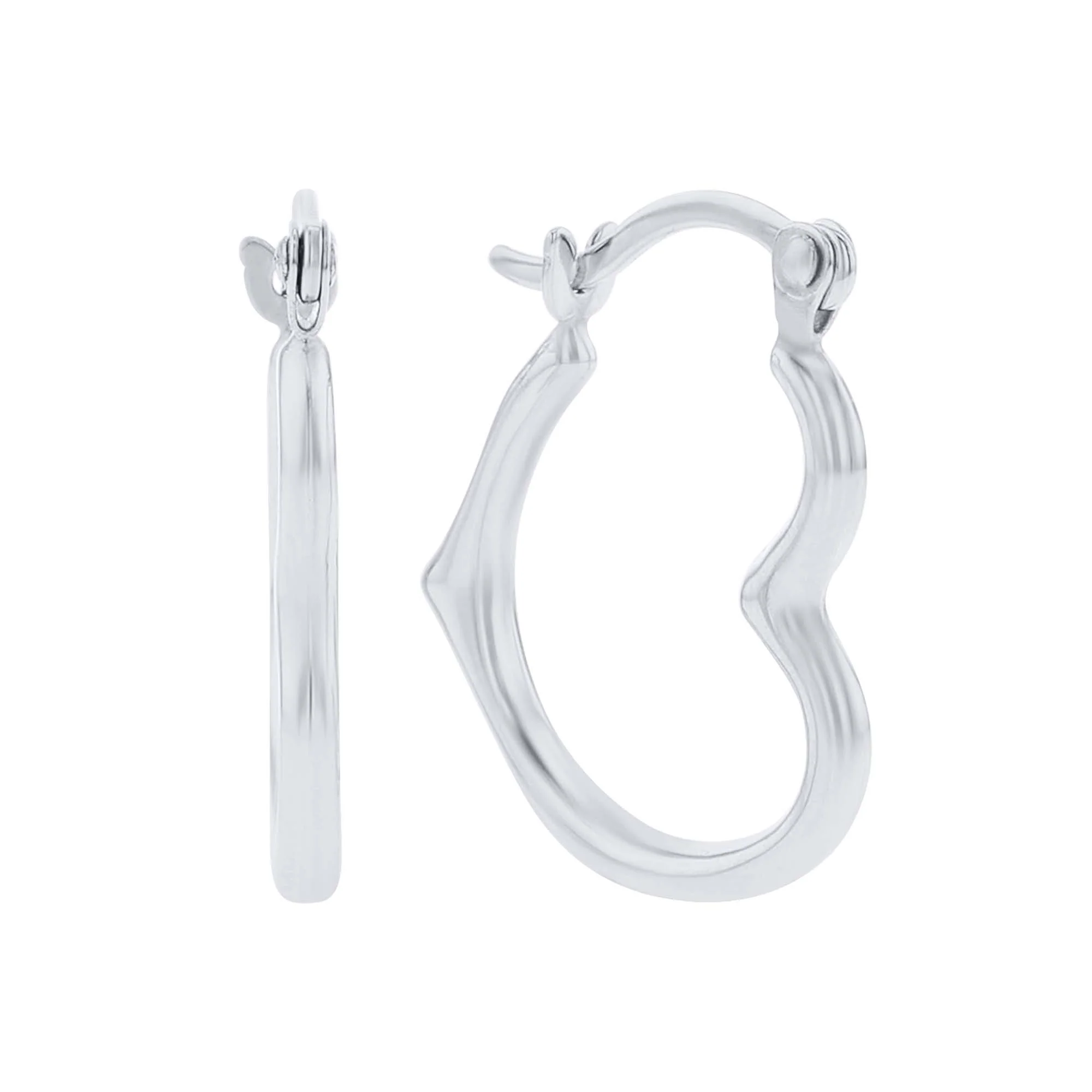 Forever Love Gold Heart Hoop Earrings - Image 2
