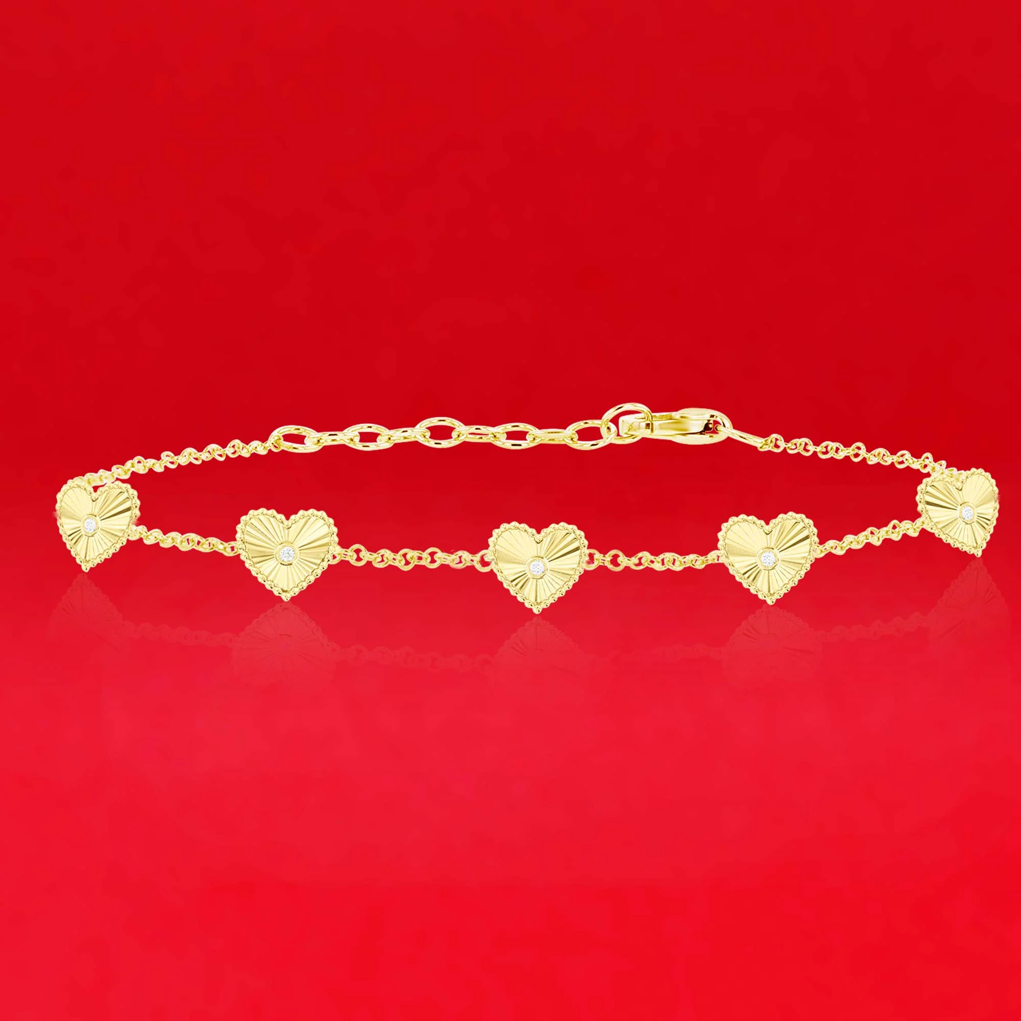 Frilled Heart Diamond Bracelet - Image 3