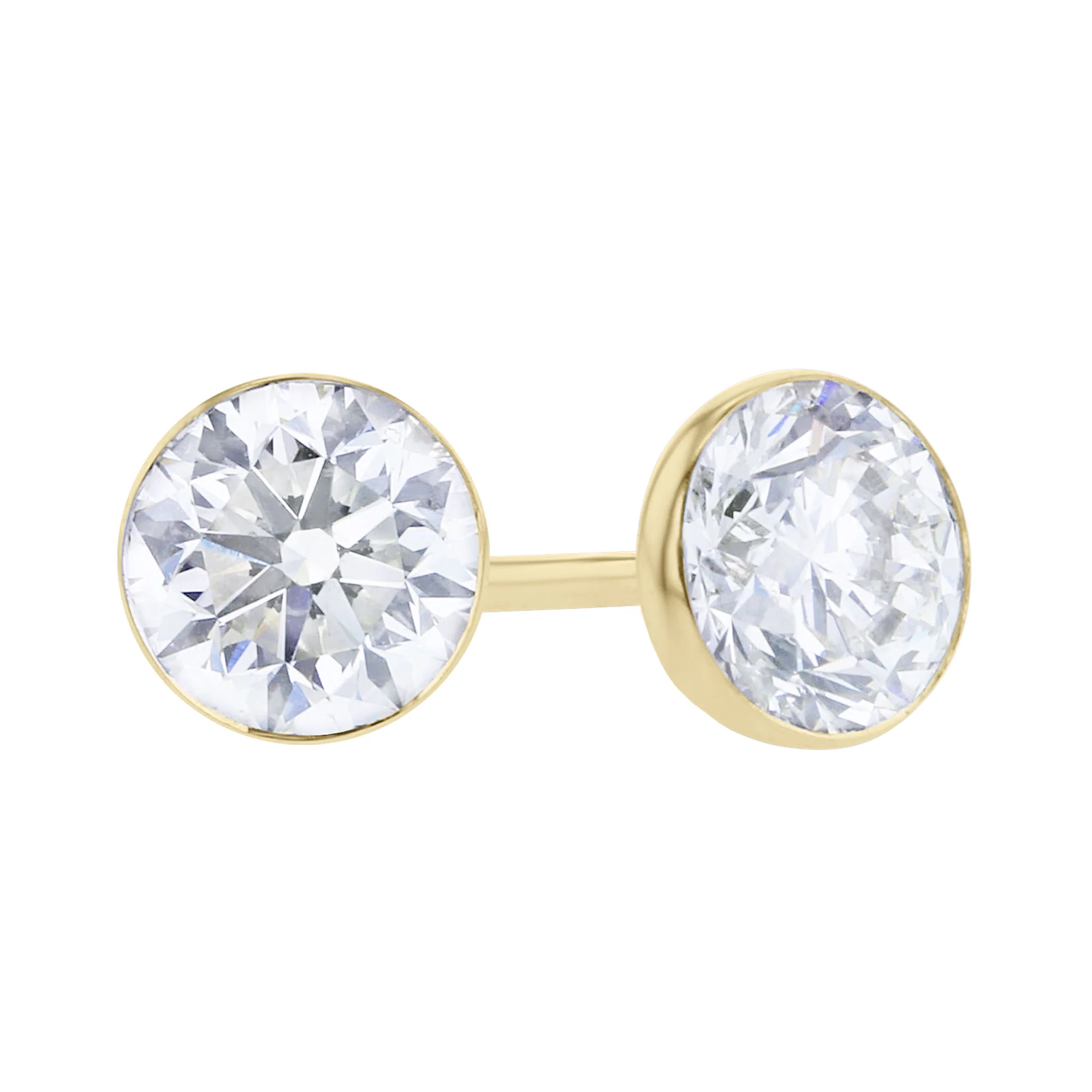 Get Naked Bezel Diamond Stud Earrings 1/4ct