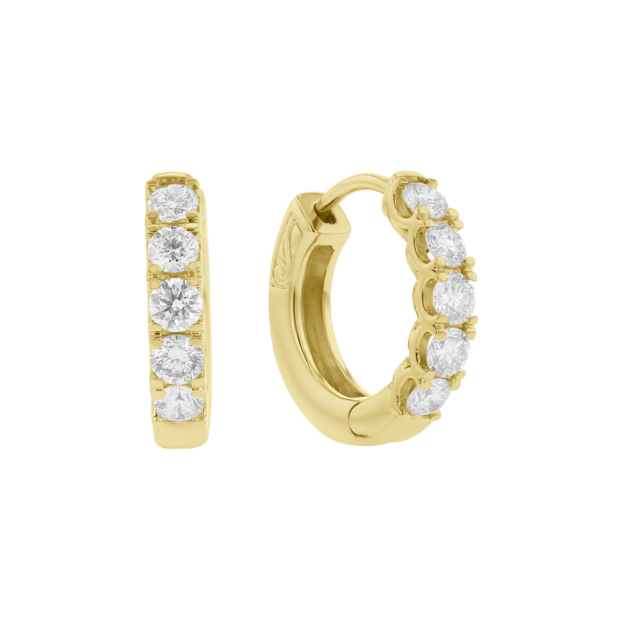Gracie Diamond Hoop Earrings 1ct - Image 4