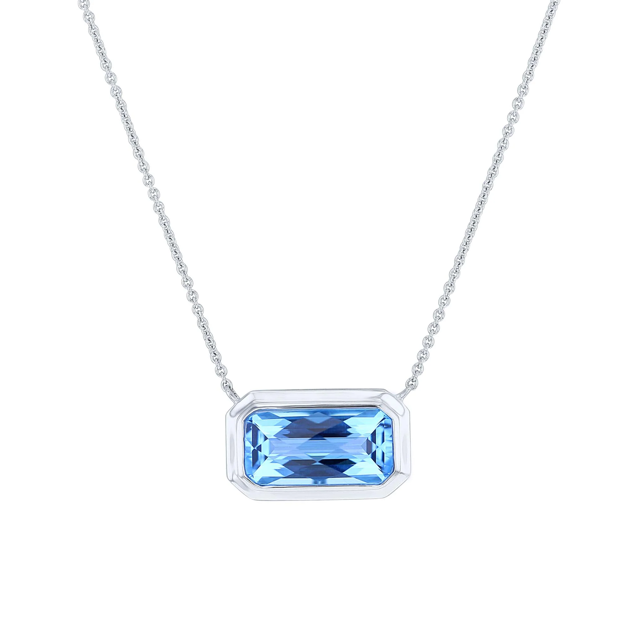 Hera Blue Topaz Bezel Necklace - Image 4