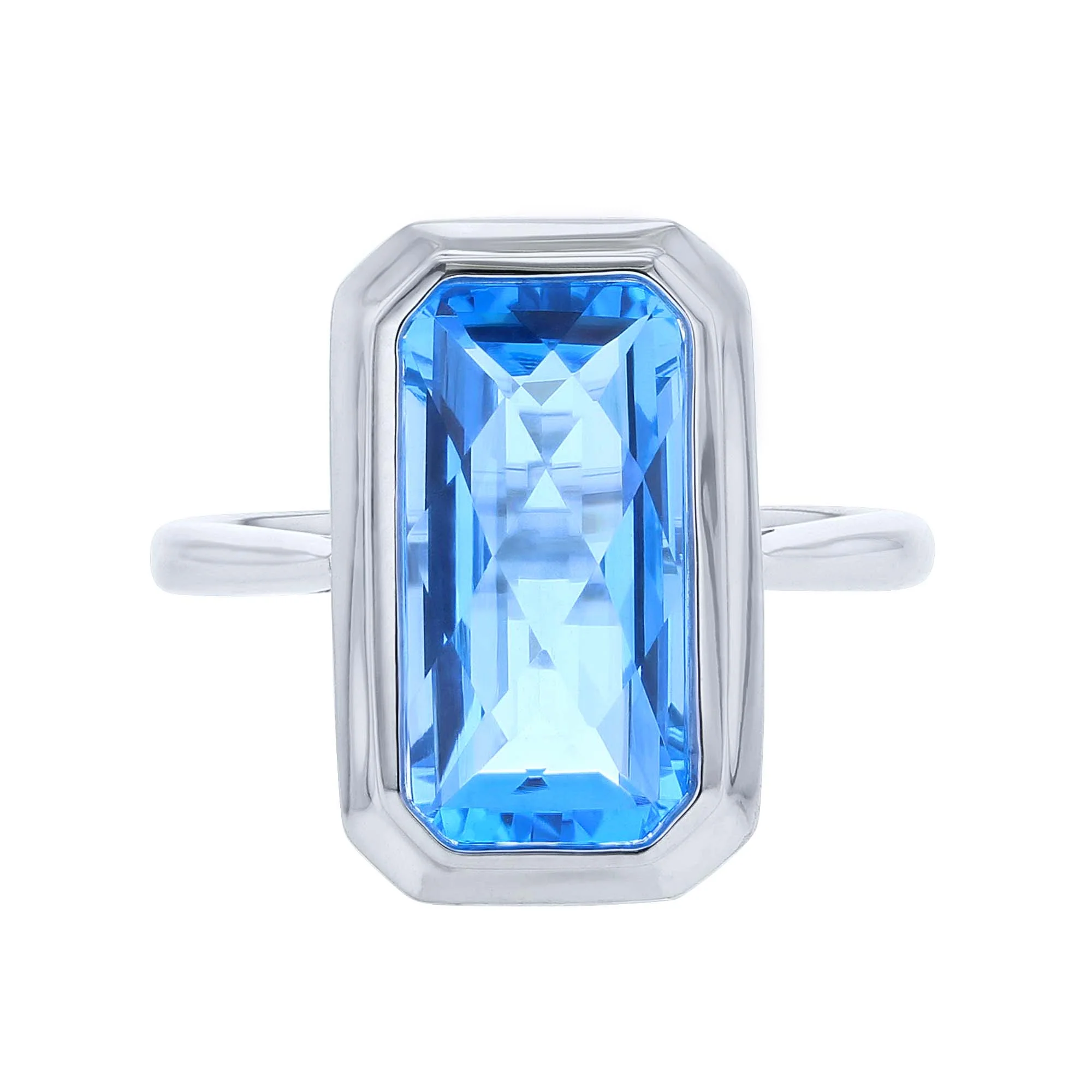 Hera Blue Topaz Bezel Ring - Image 3