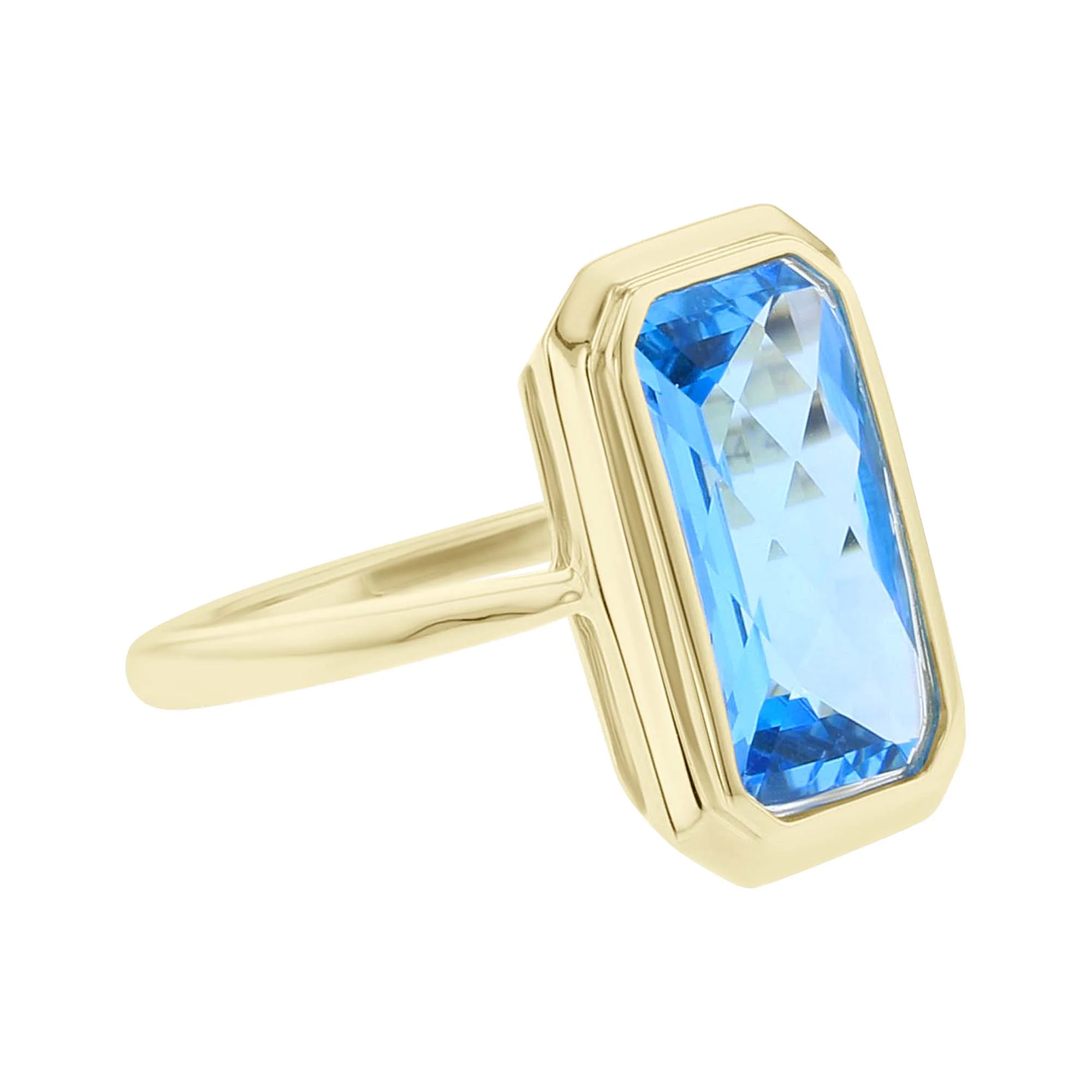 Hera Blue Topaz Bezel Ring - Image 4