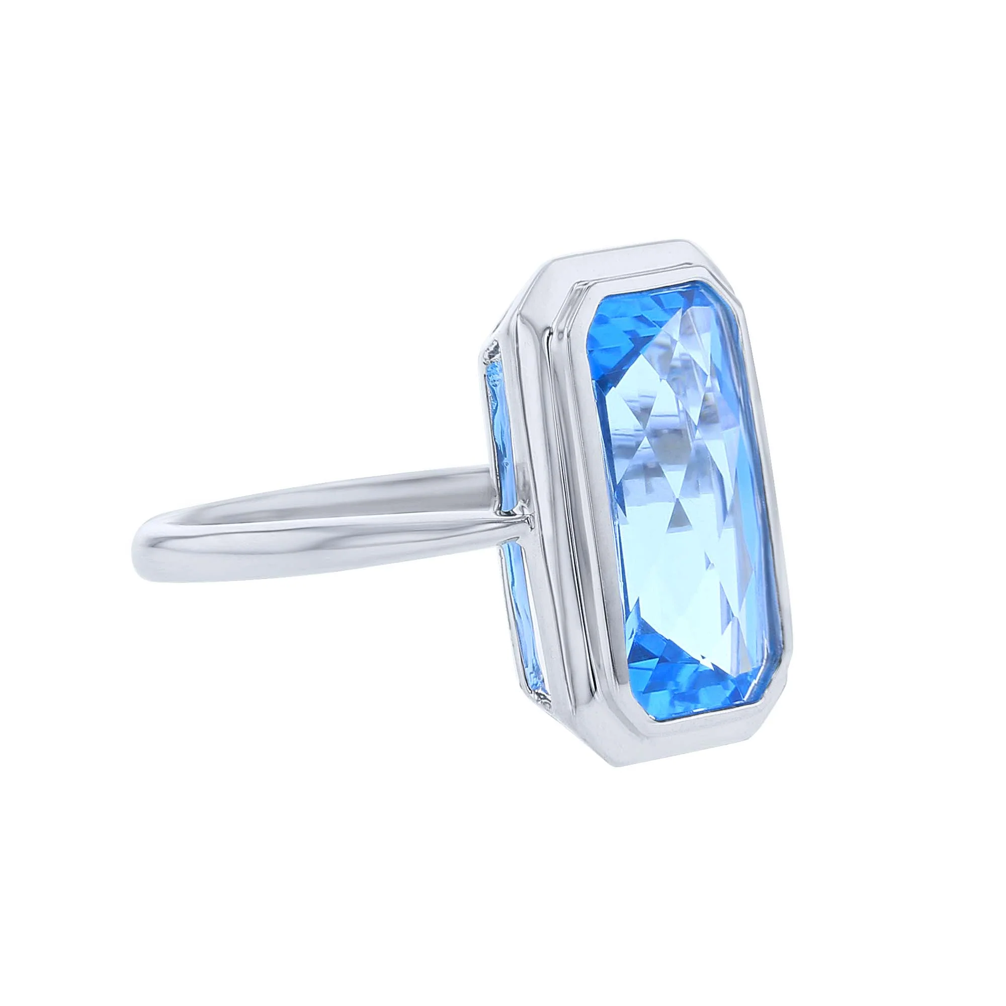 Hera Blue Topaz Bezel Ring - Image 5