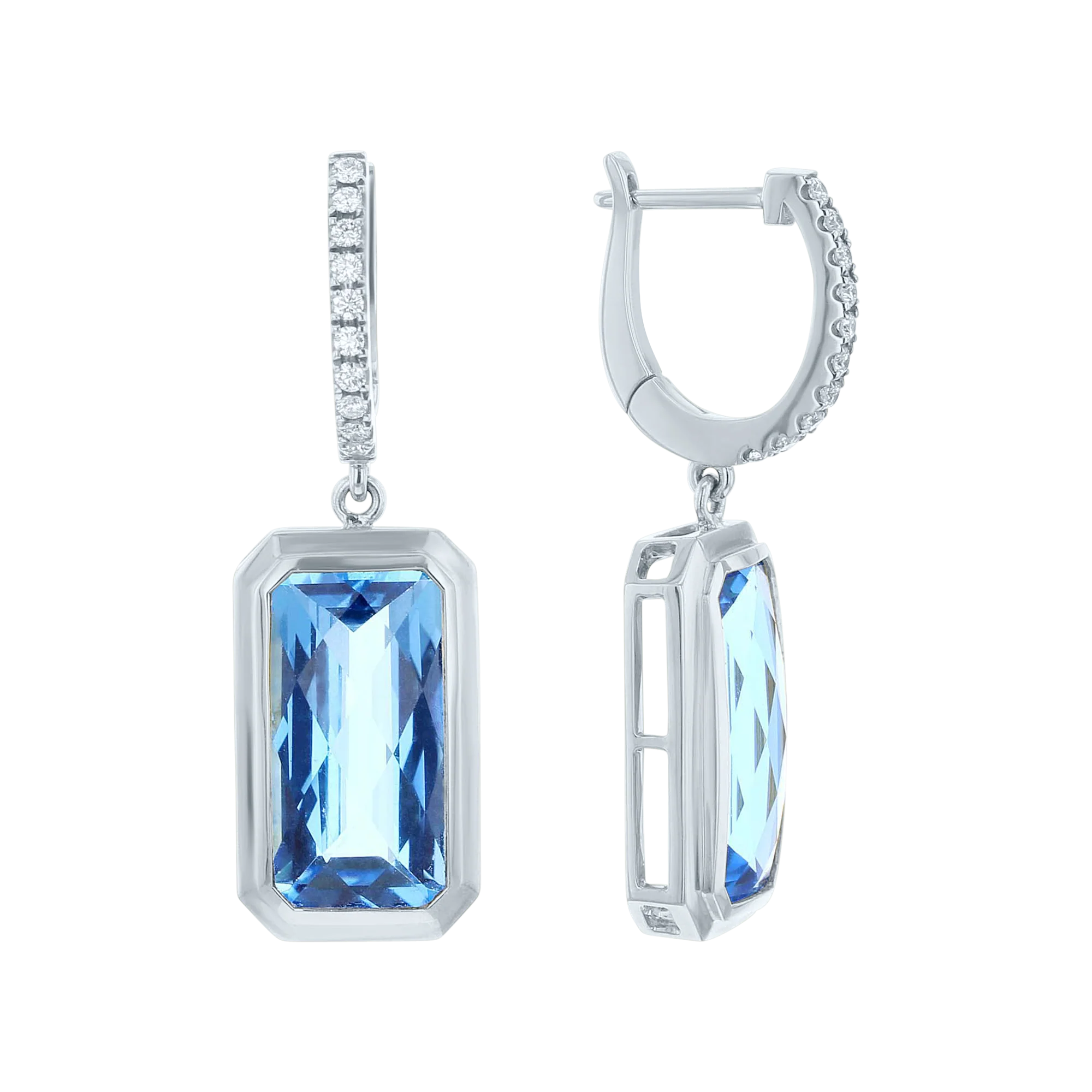Hera Blue Topaz & Diamond Drop Earrings - Image 3