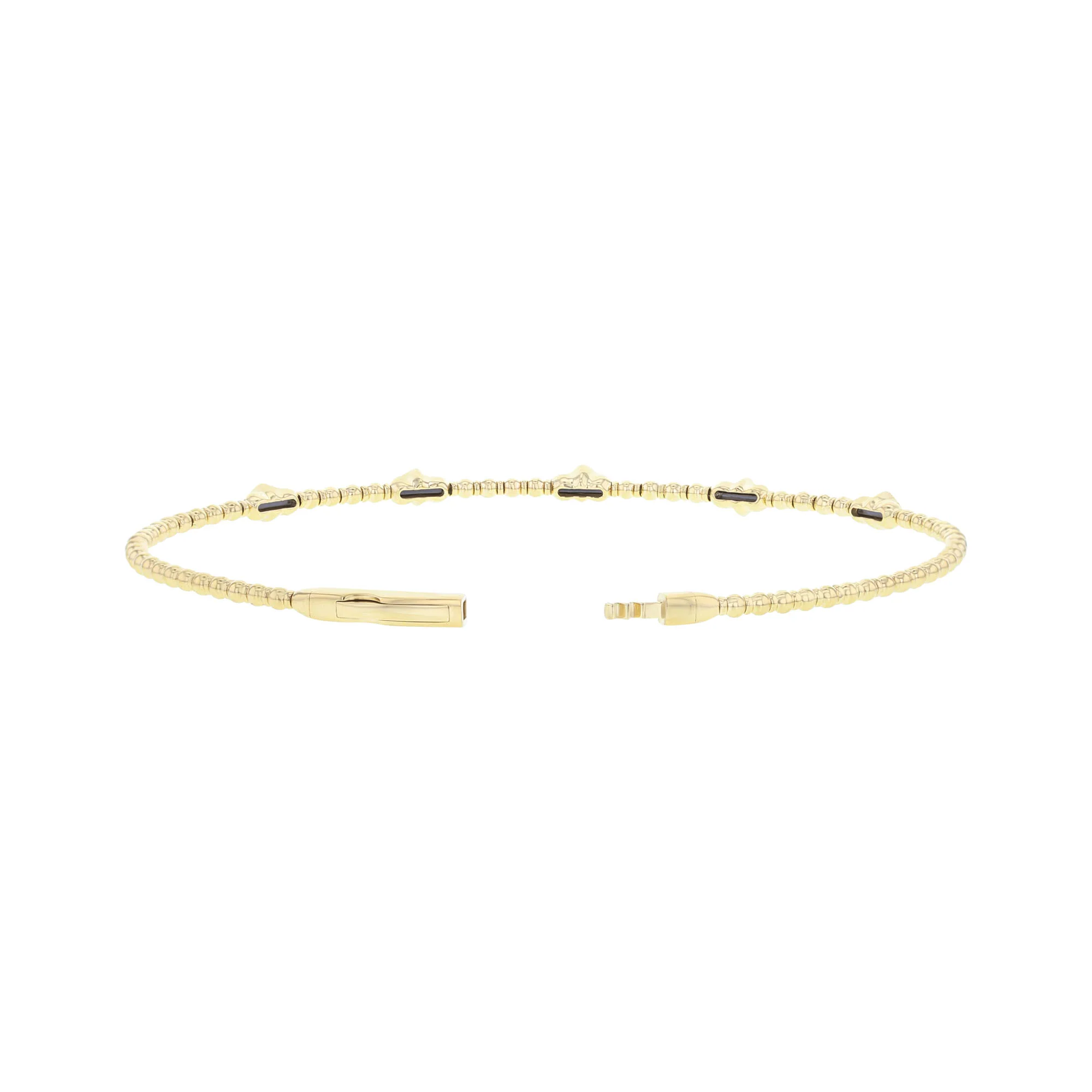 Hexagonal Station Diamond Bangle Bracelet - Image 2