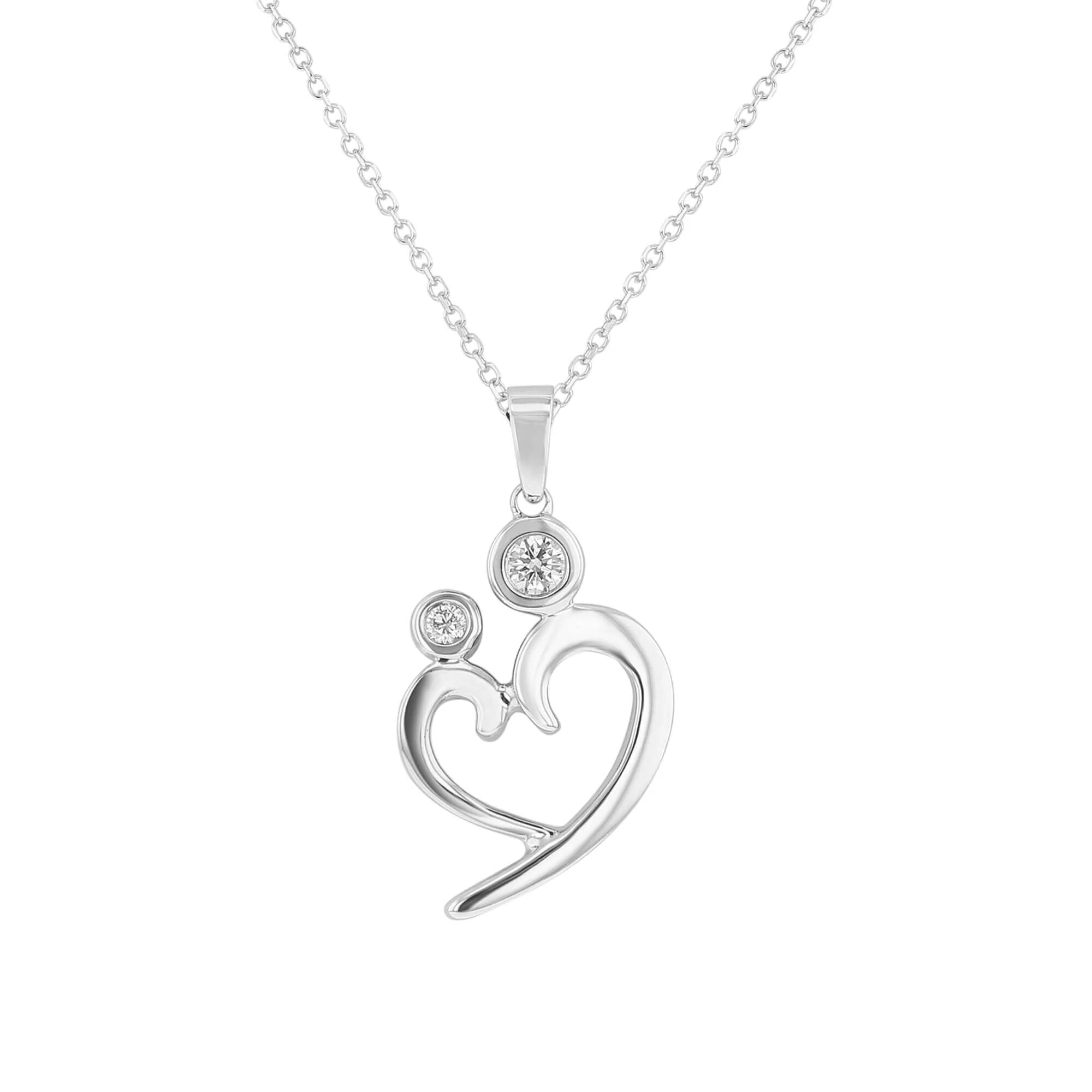 Hold Me Mommy Diamond Heart Necklace - Image 3