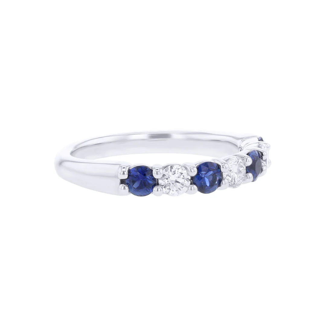 Jasmine Blue Sapphire and Diamond Wedding Ring - Image 3