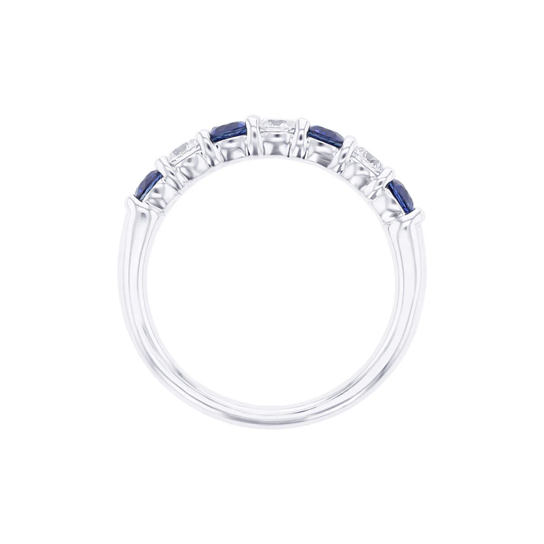 Jasmine Blue Sapphire and Diamond Wedding Ring - Image 4