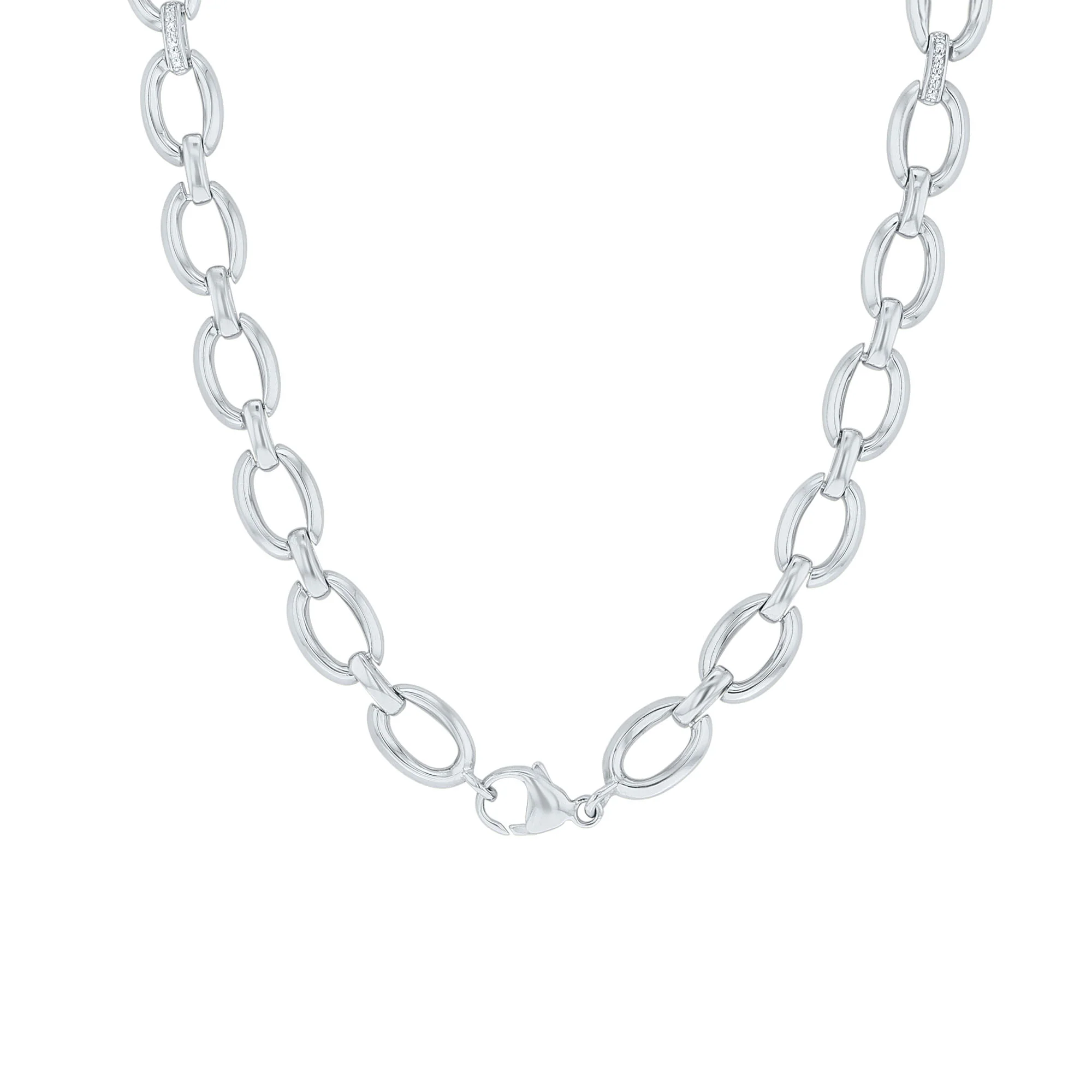 Loren Oval Link Diamond Necklace - Image 4