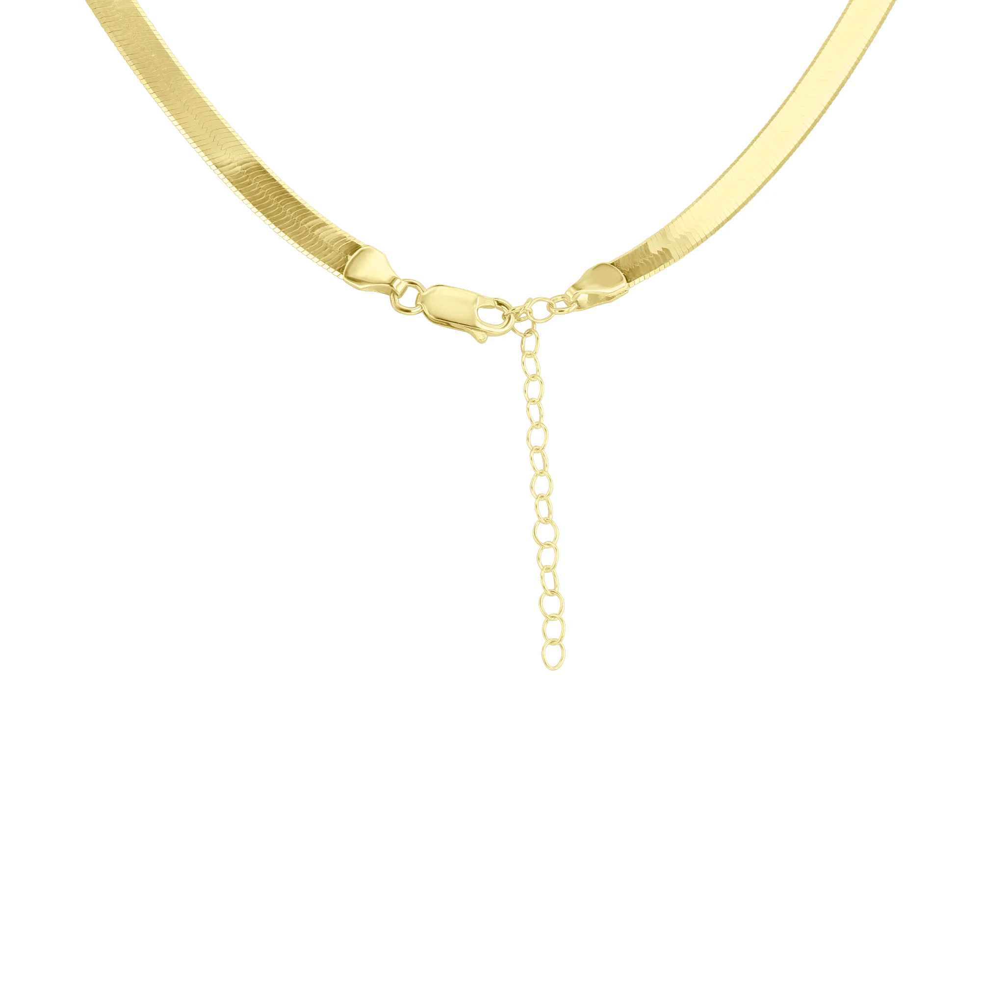 Manhattan Gold Herringbone Chain Necklace - 5MM - Image 3