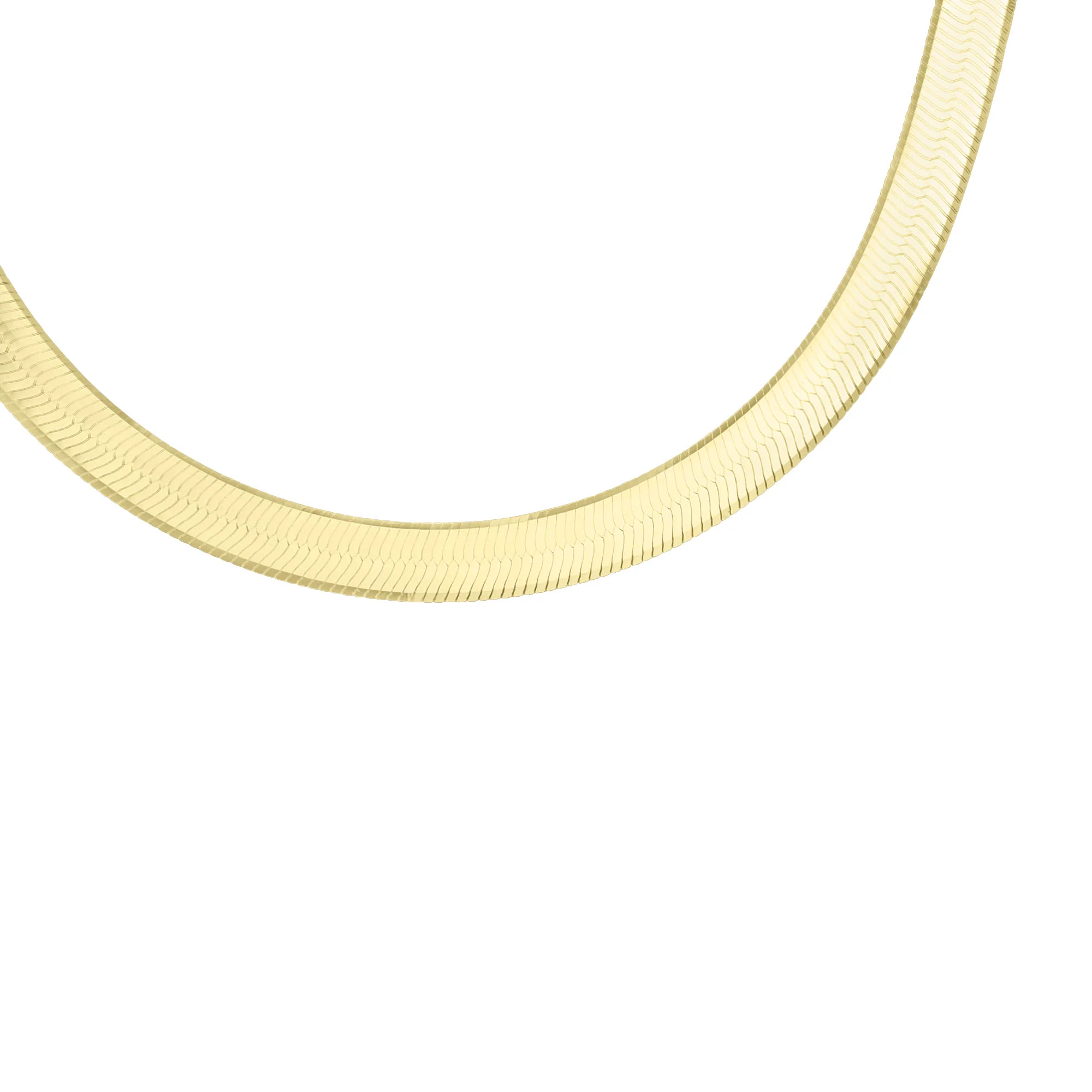 Manhattan Gold Herringbone Chain Necklace - 5MM - Image 4