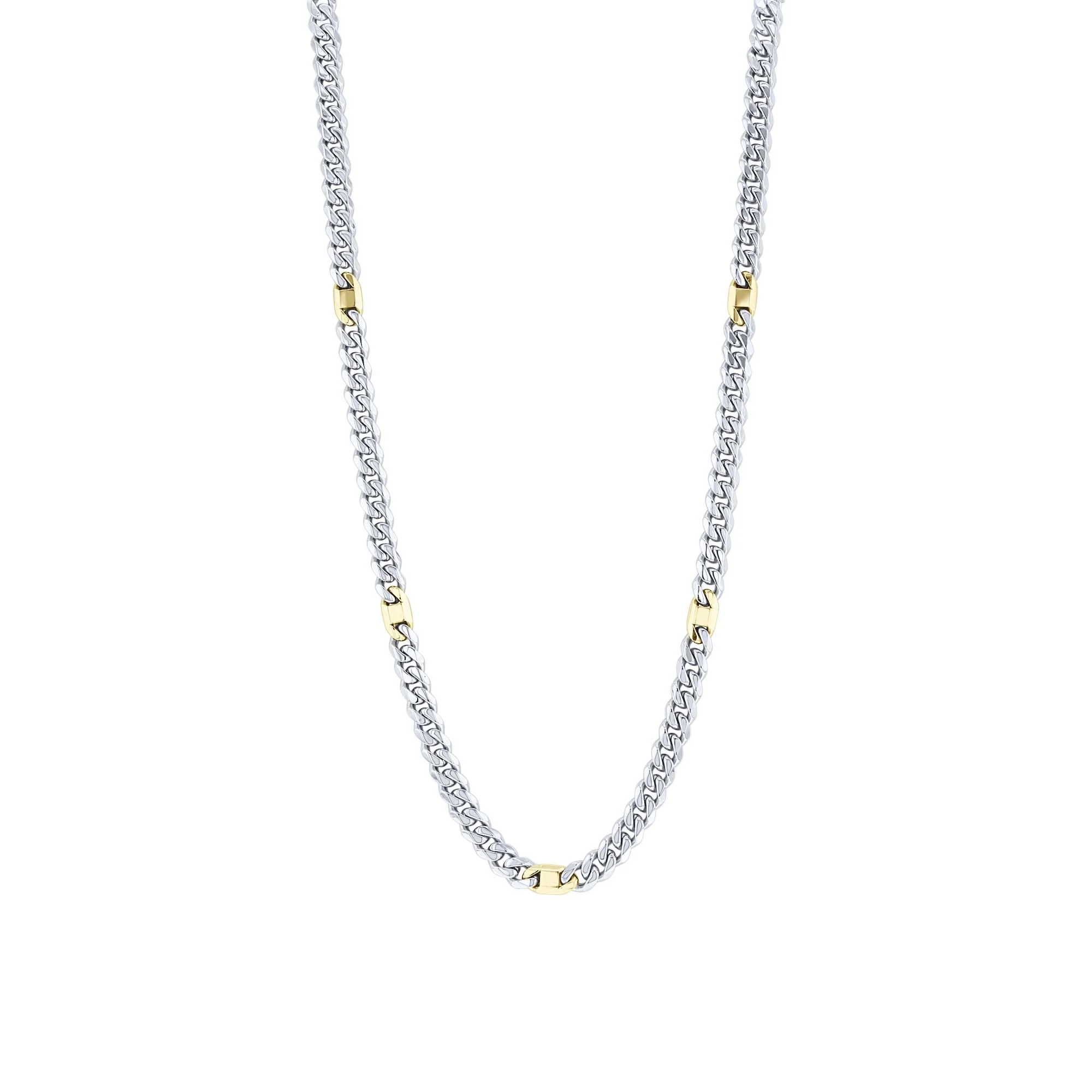 Metairie Stainless Steel & Gold Plated Curb Chain Necklace - Image 3
