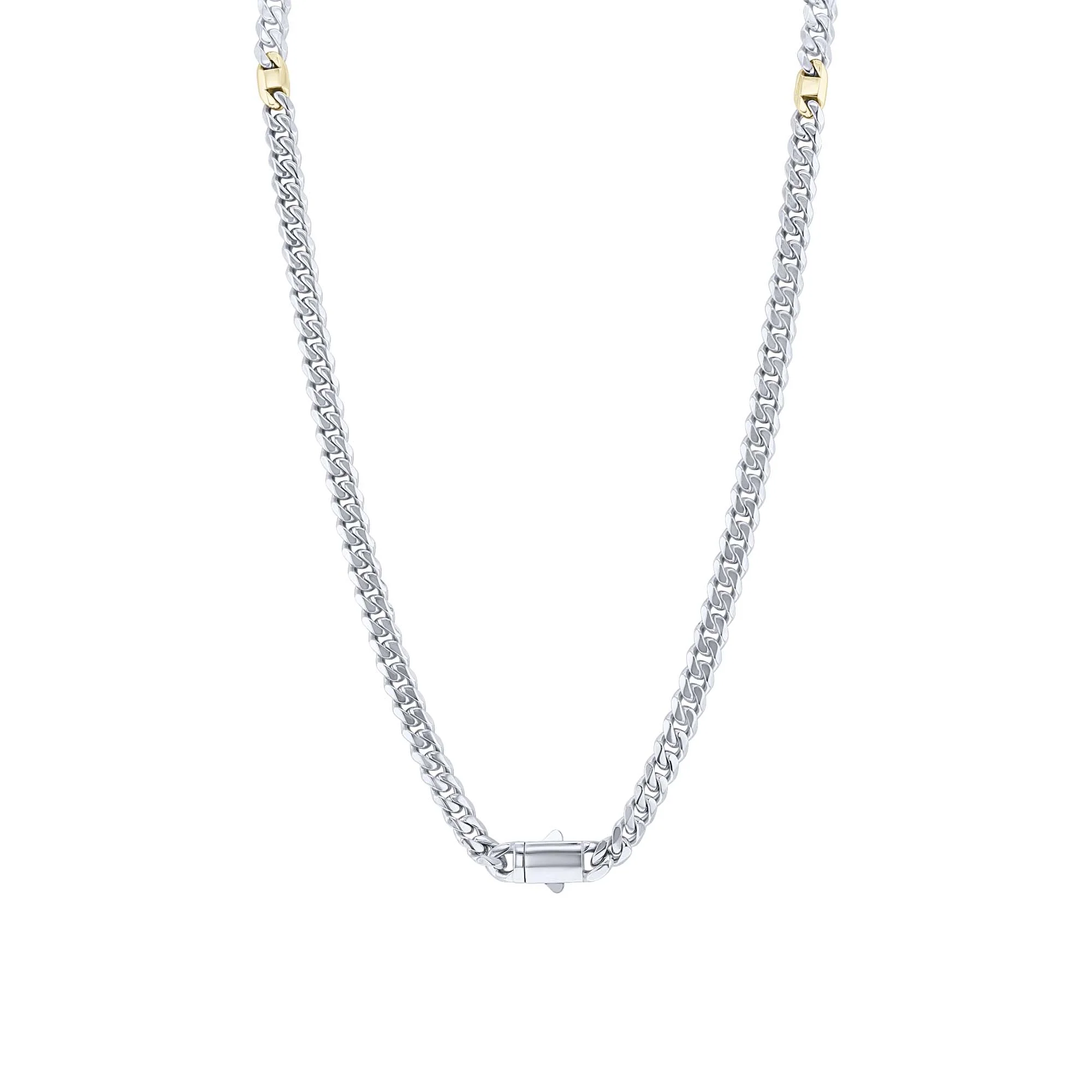 Metairie Stainless Steel & Gold Plated Curb Chain Necklace - Image 4