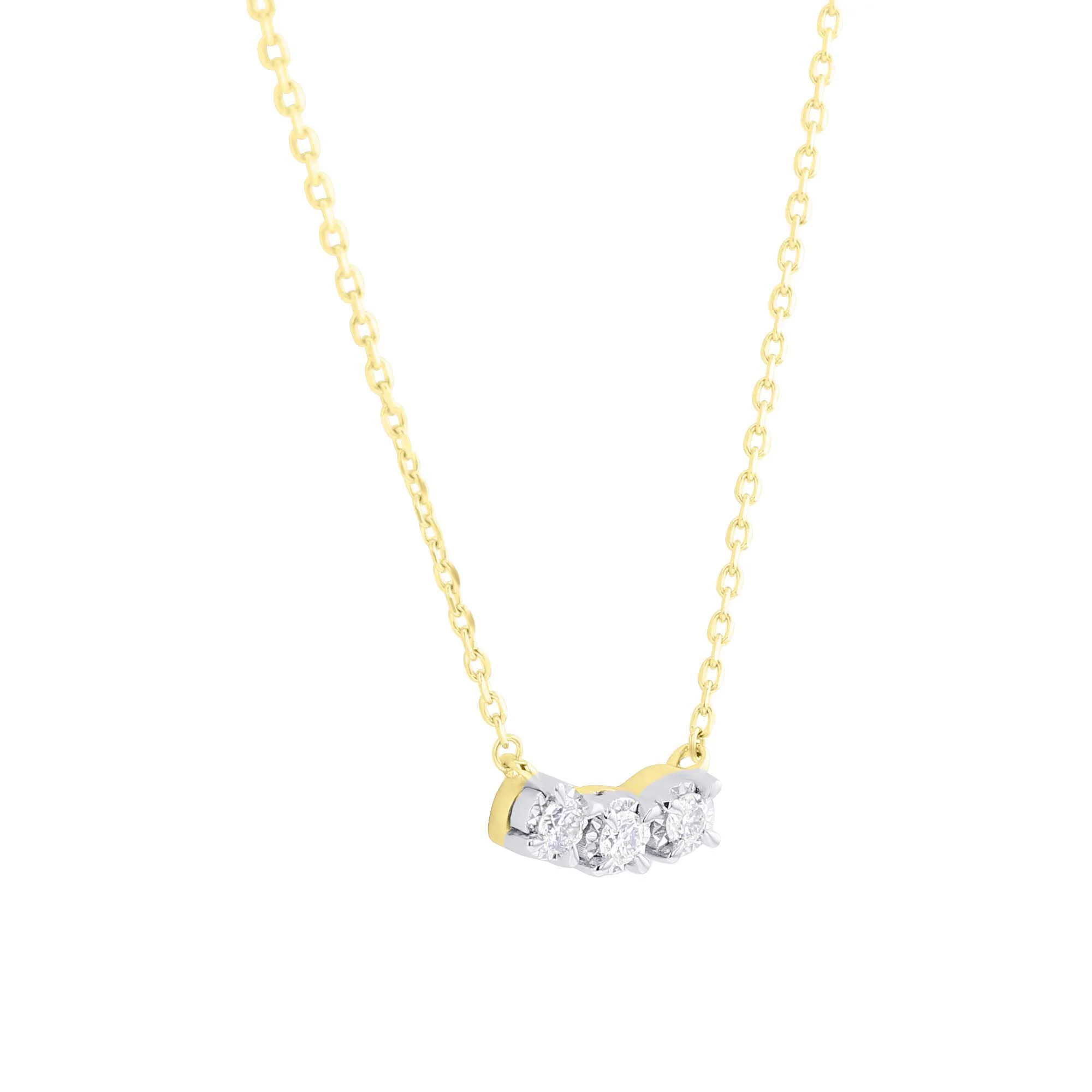 Mirage Three Stone Diamond Necklace 1/10 ct - Image 3