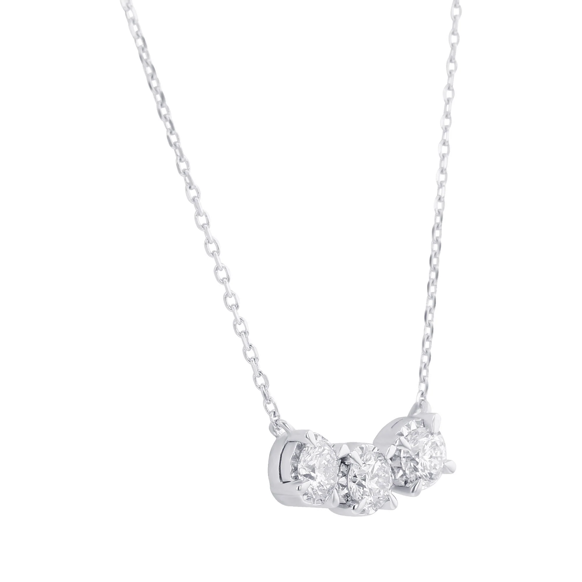 Mirage Three Stone Diamond Necklace 1/2 ct - Image 4