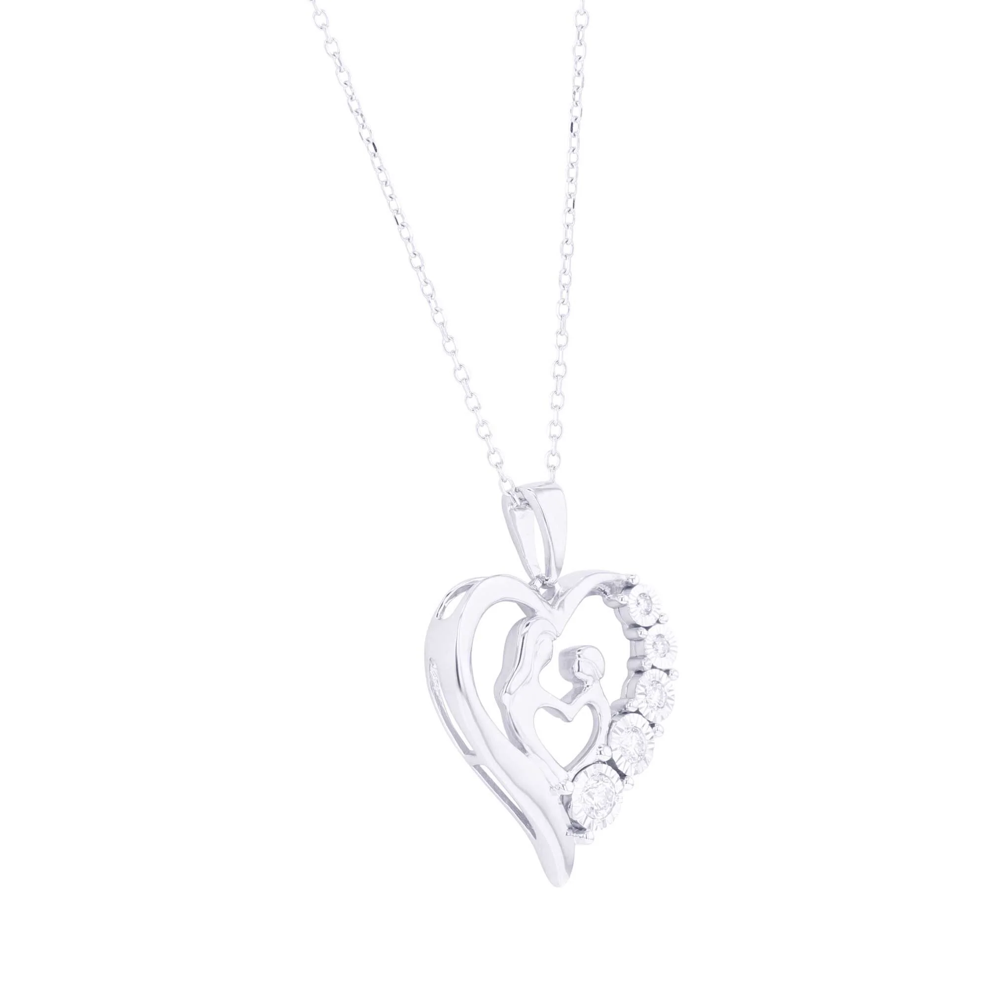Mother's Love Diamond Heart Pendant - Image 3