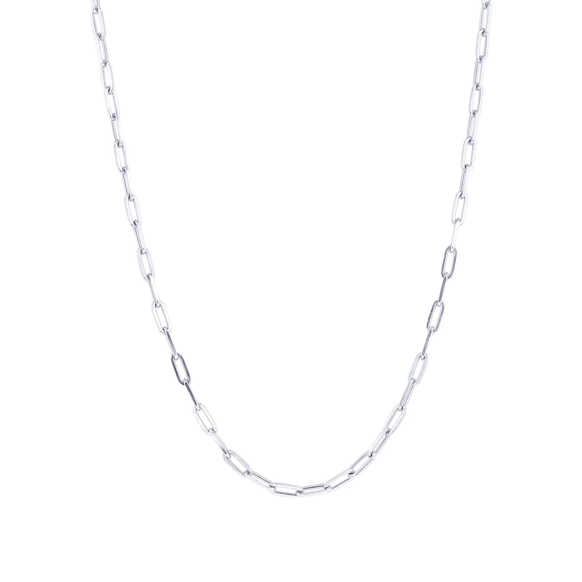 Nola 22" 2mm Silver Paper Clip Chain - Image 3