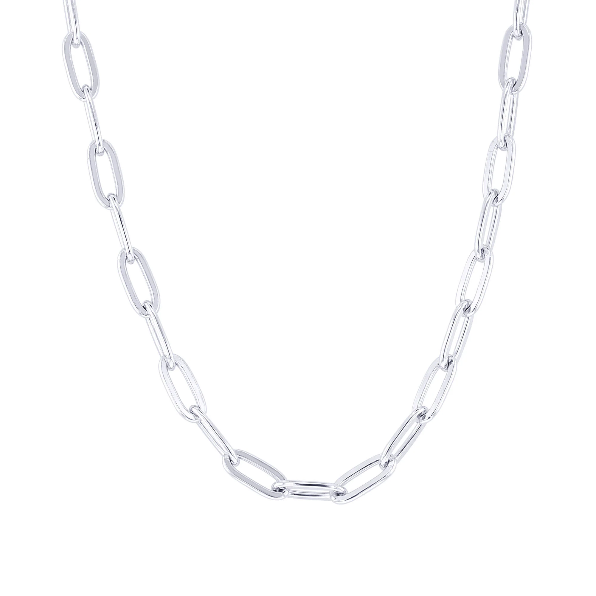 Nola 22" 5.6mm Silver Paper Clip Chain - Image 5