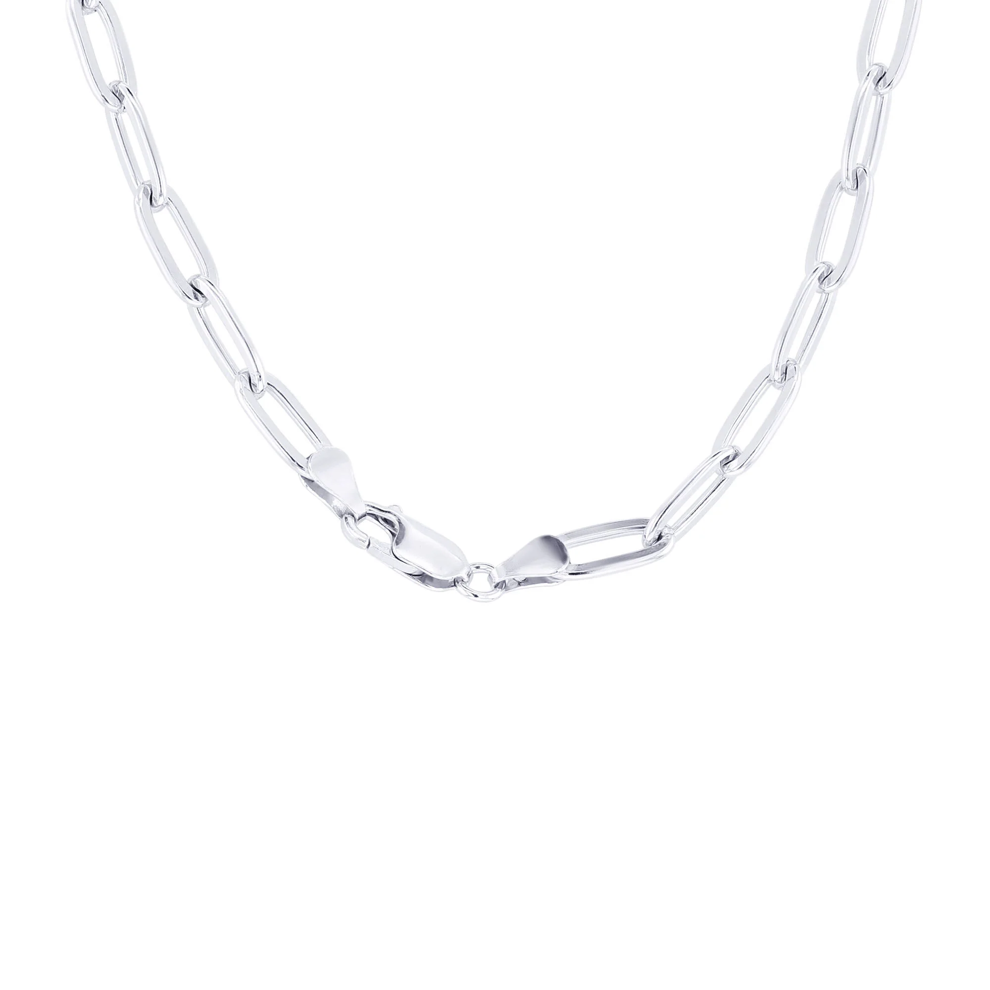 Nola 22" 5.6mm Silver Paper Clip Chain - Image 7