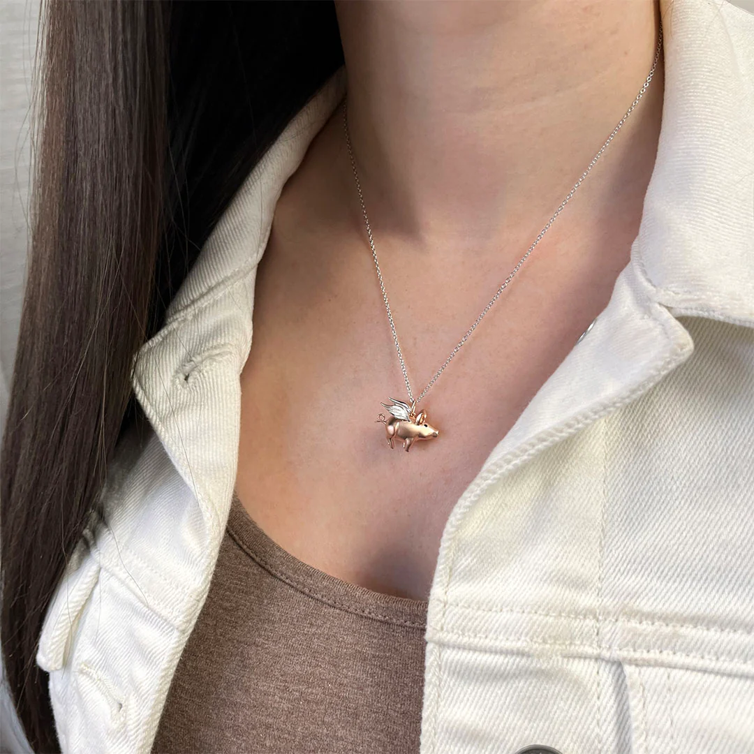 Octavian Flying Pig Diamond Necklace - Image 2