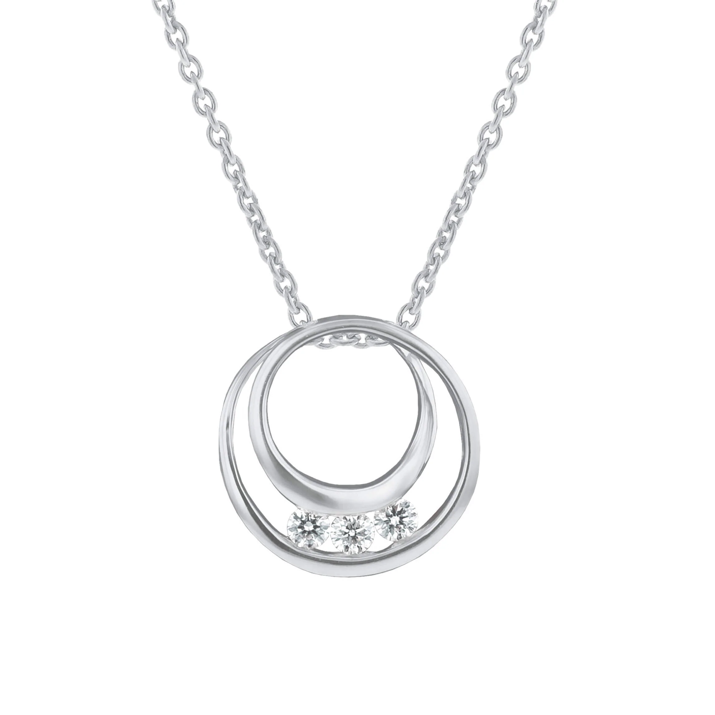 Past Present Future Circle Diamond Necklace 1/2ct - Image 3