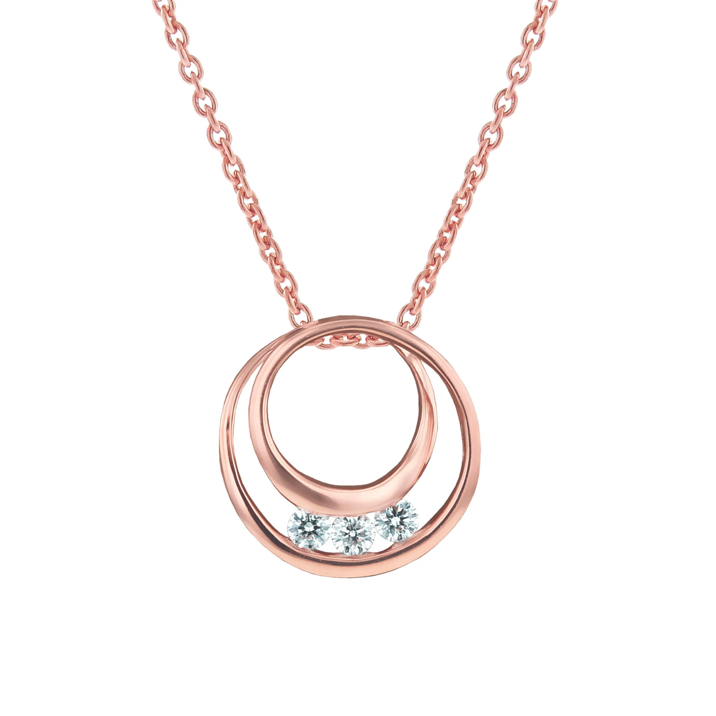 Past Present Future Circle Diamond Necklace 1/2ct - Image 4