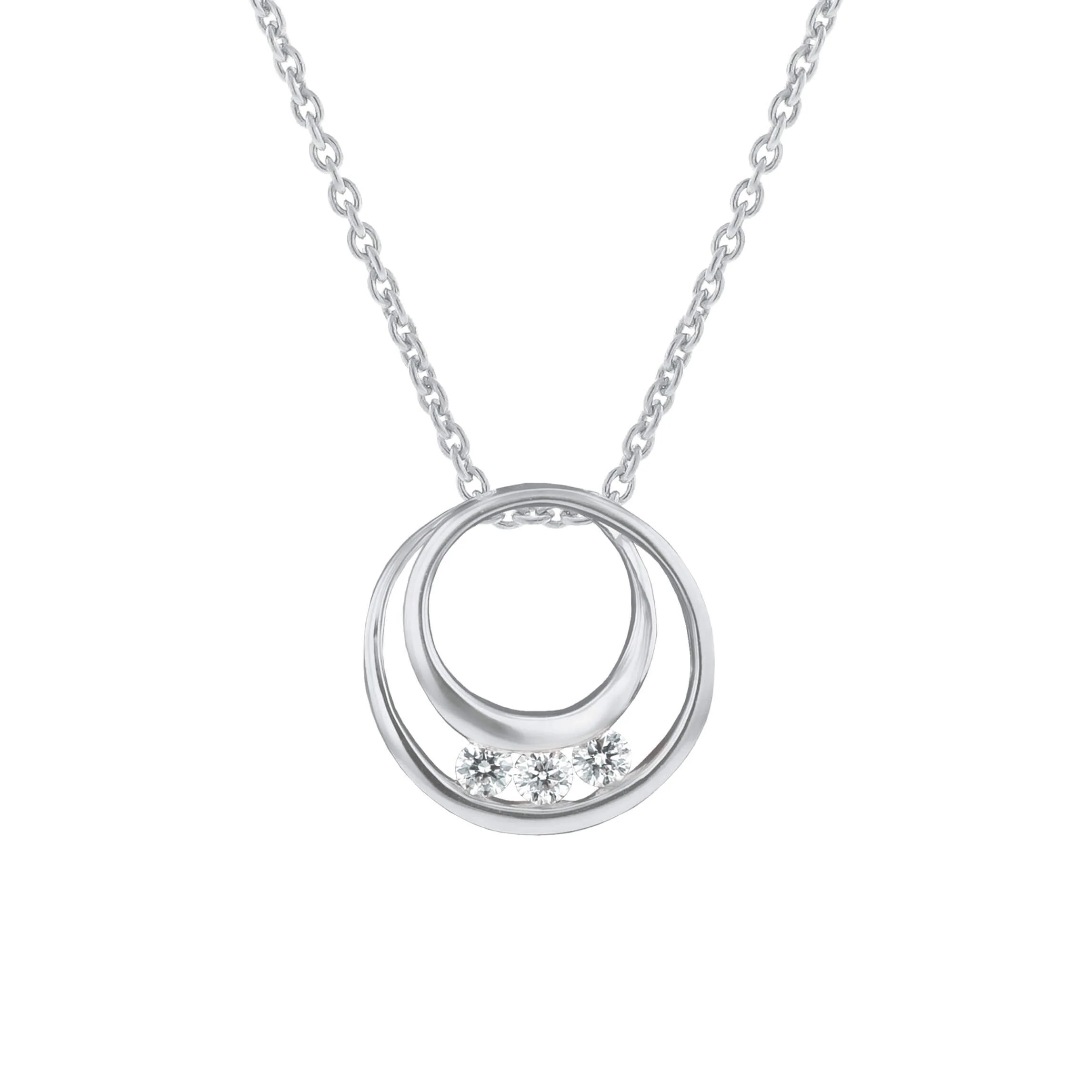Past Present Future Circle Diamond Necklace 1/5ct - Image 3