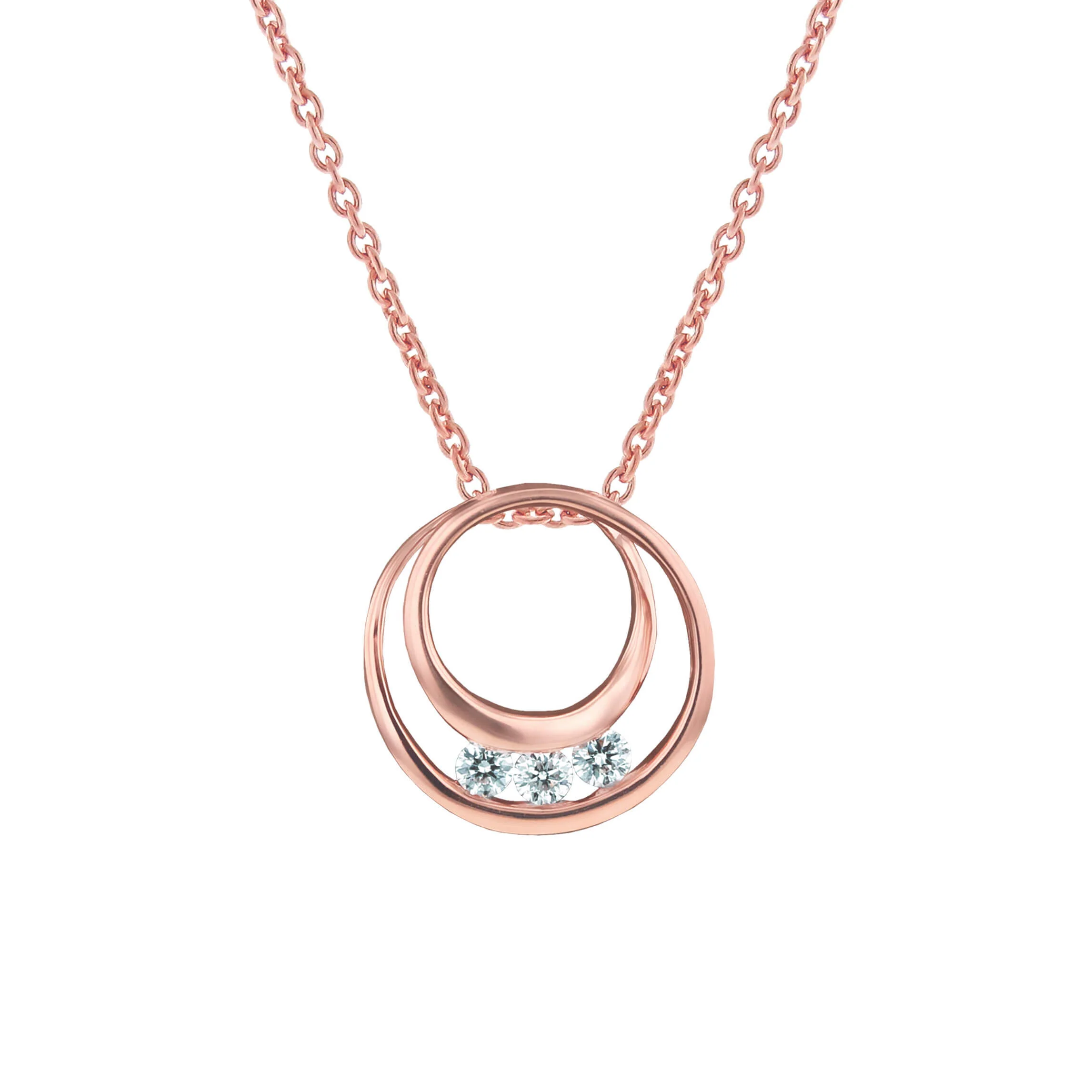Past Present Future Circle Diamond Necklace 1/5ct - Image 4