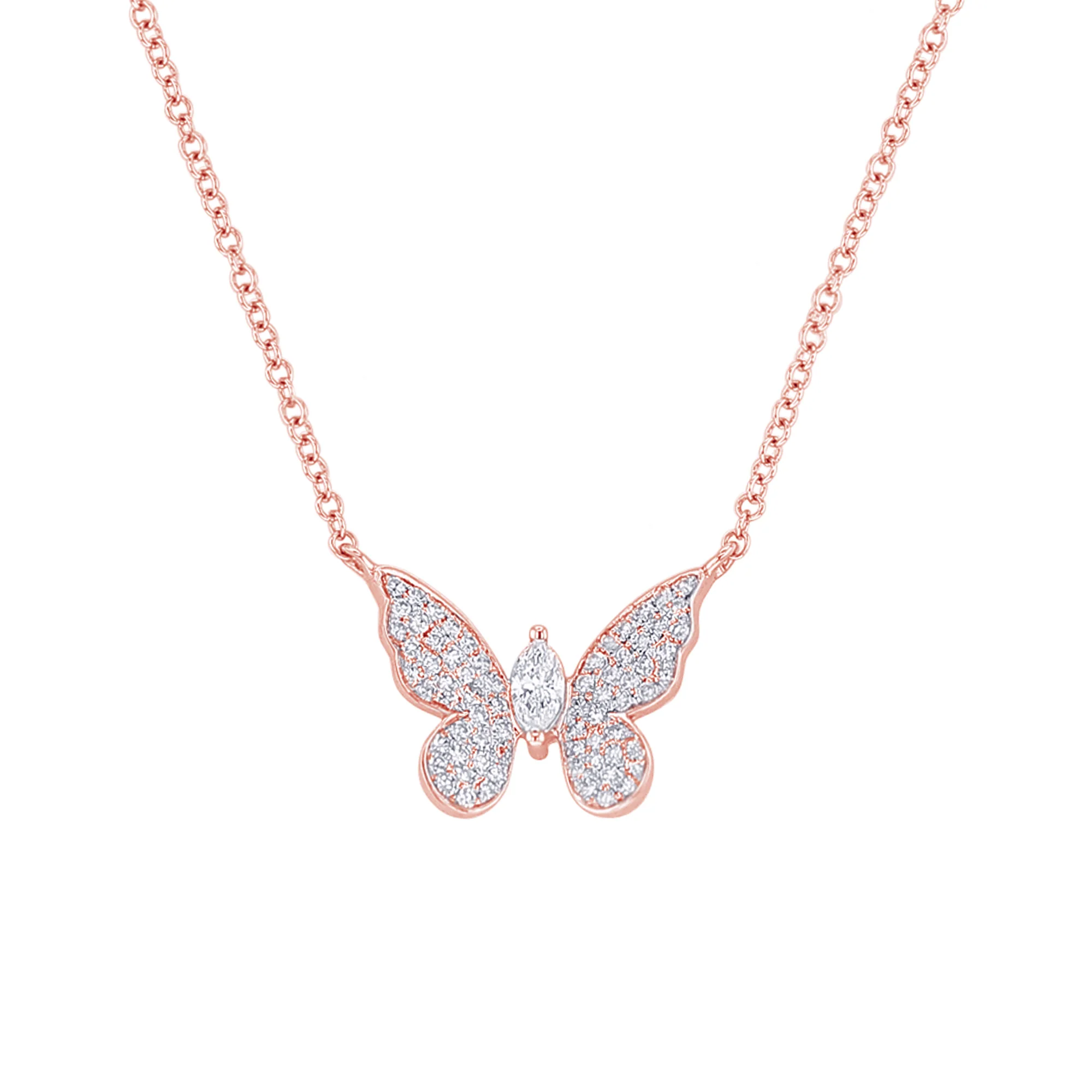 Pave Butterfly Diamond Necklace - Image 3