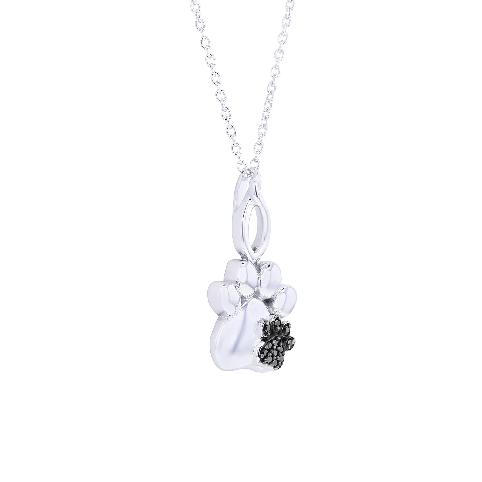 Paw Prints Black Diamond Necklace - Image 3
