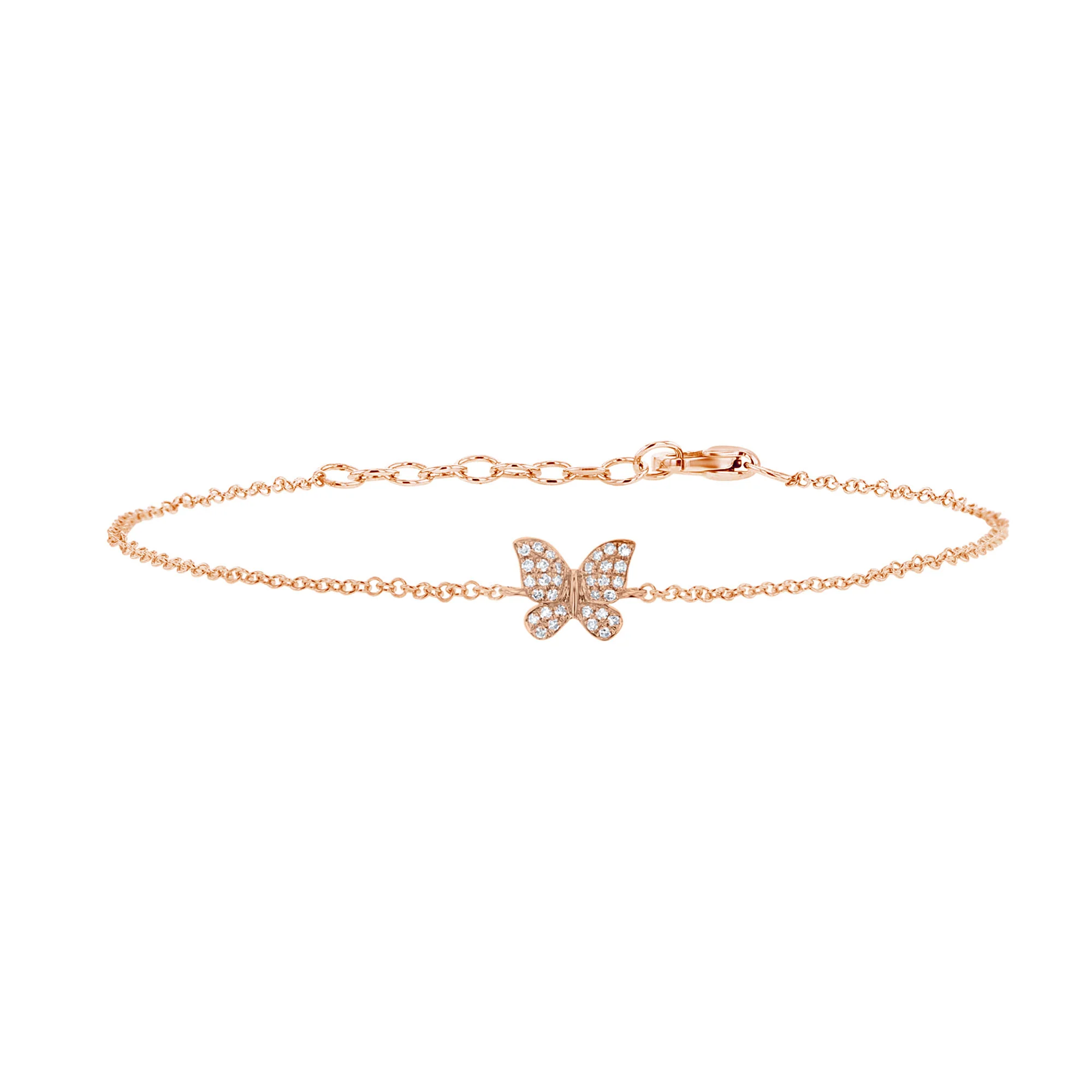 Petite Butterfly Chain Diamond Bracelet - Image 14