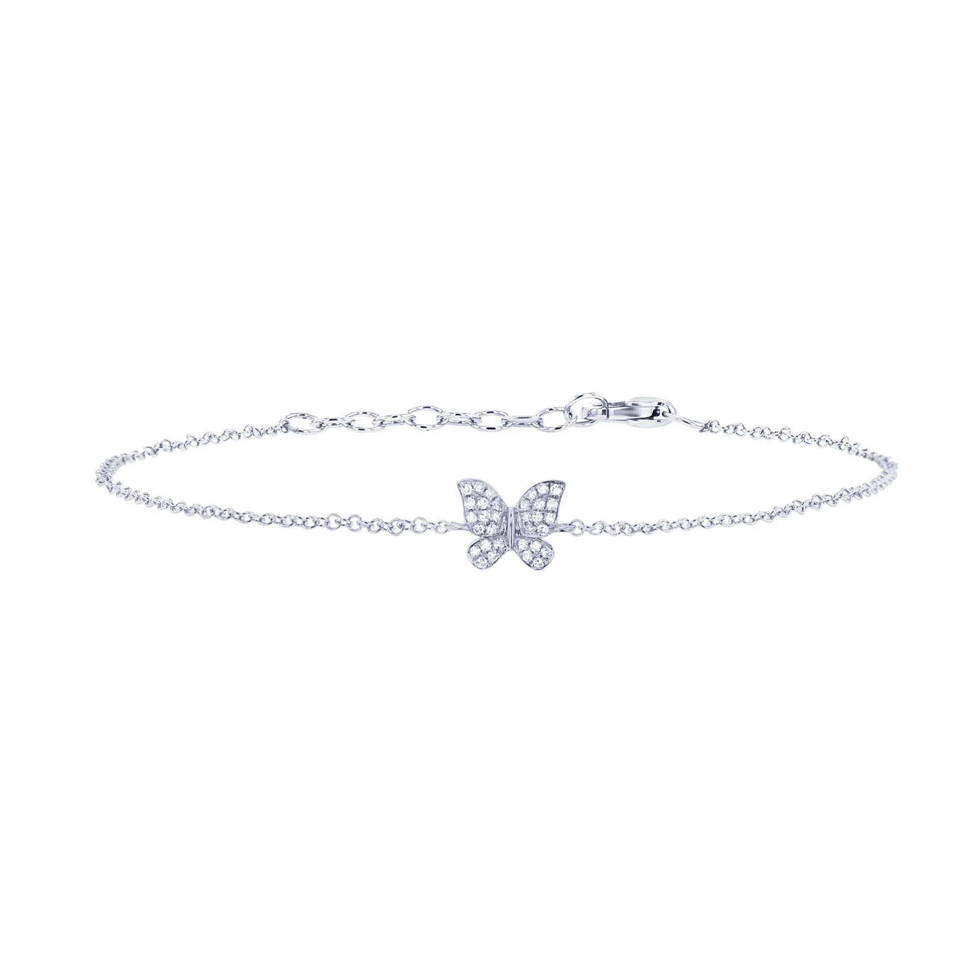 Petite Butterfly Chain Diamond Bracelet - Image 3
