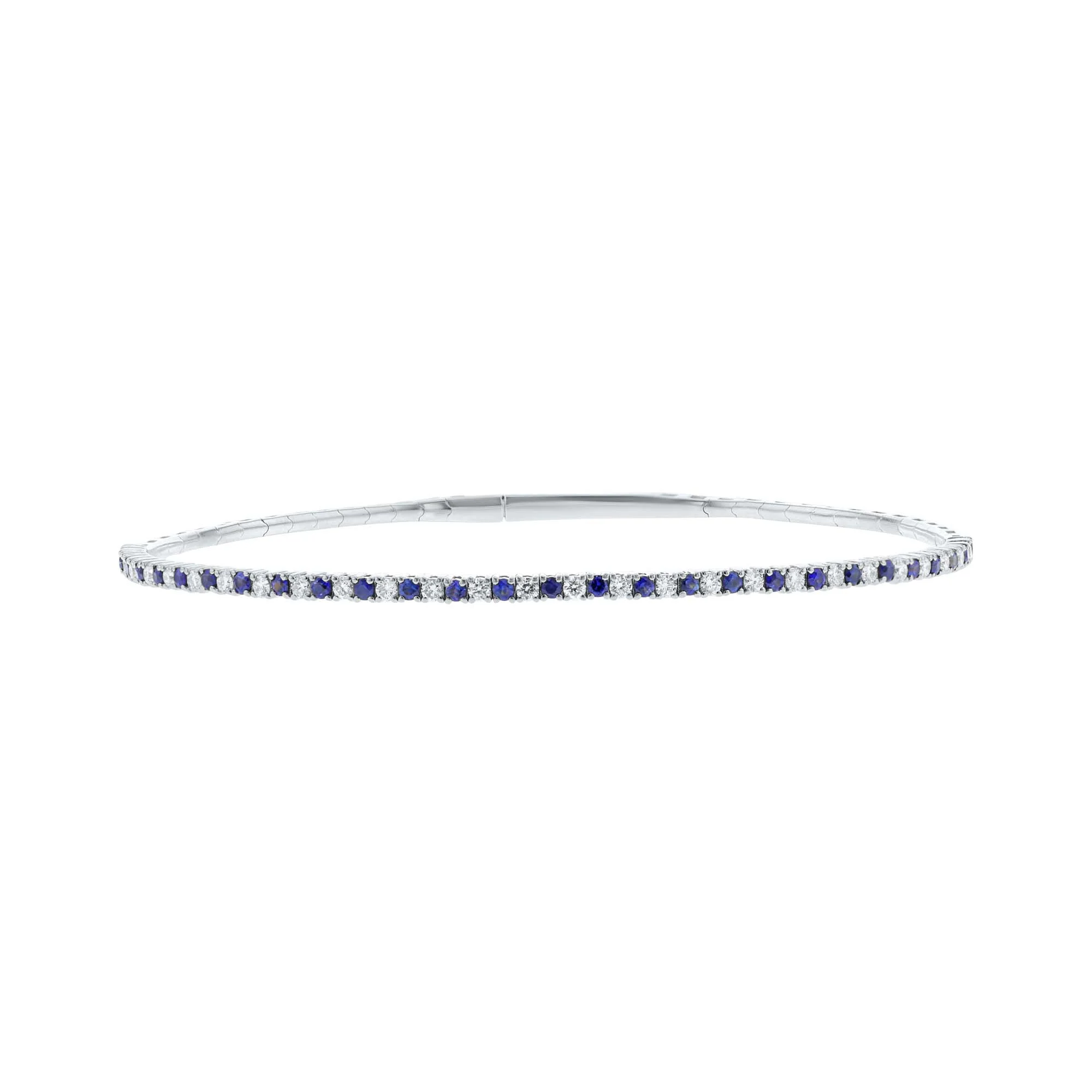Pretty in Pave Sapphire & Diamond Bangle Bracelet - Image 2