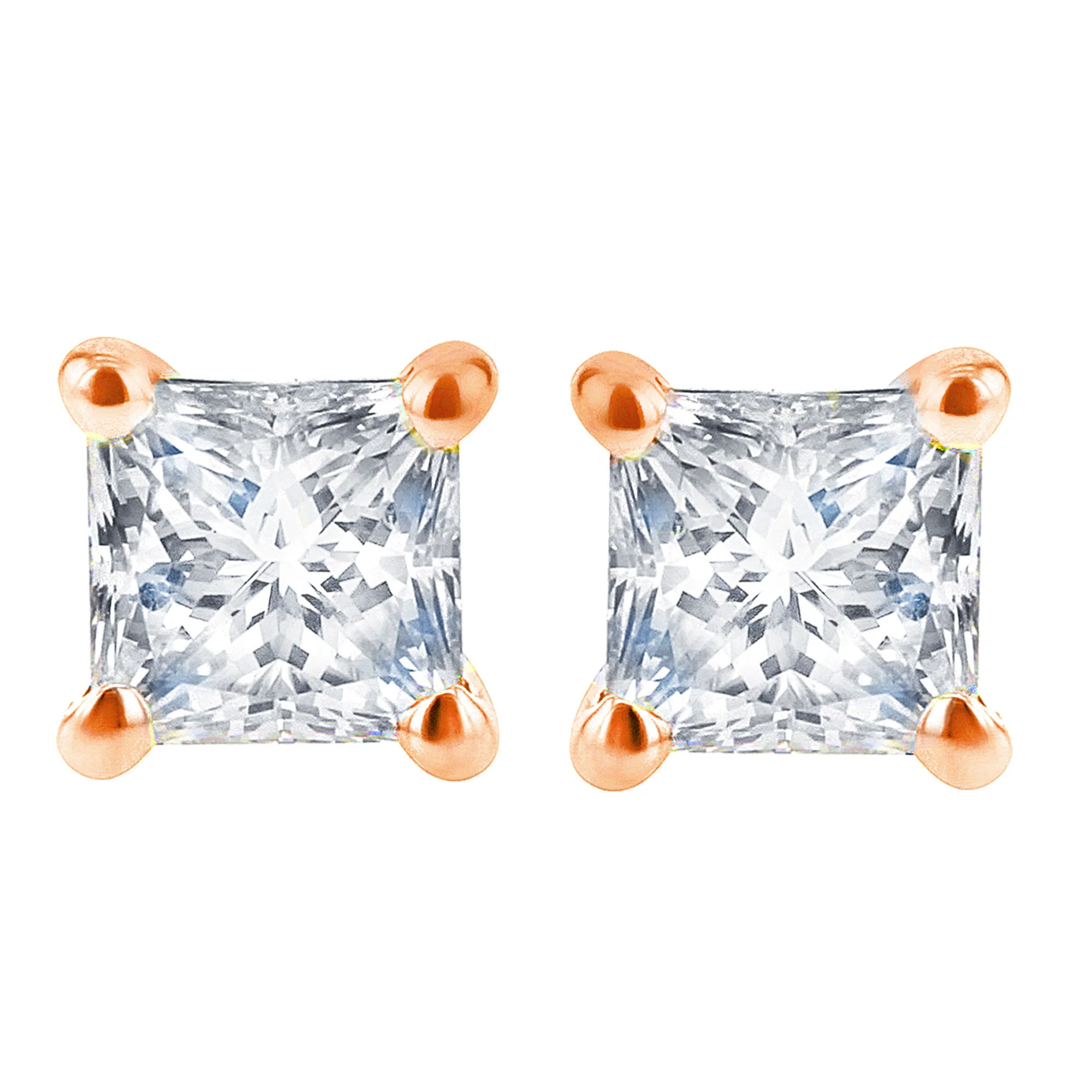Princess Bella Diamond Stud Earrings 1ct - Image 4