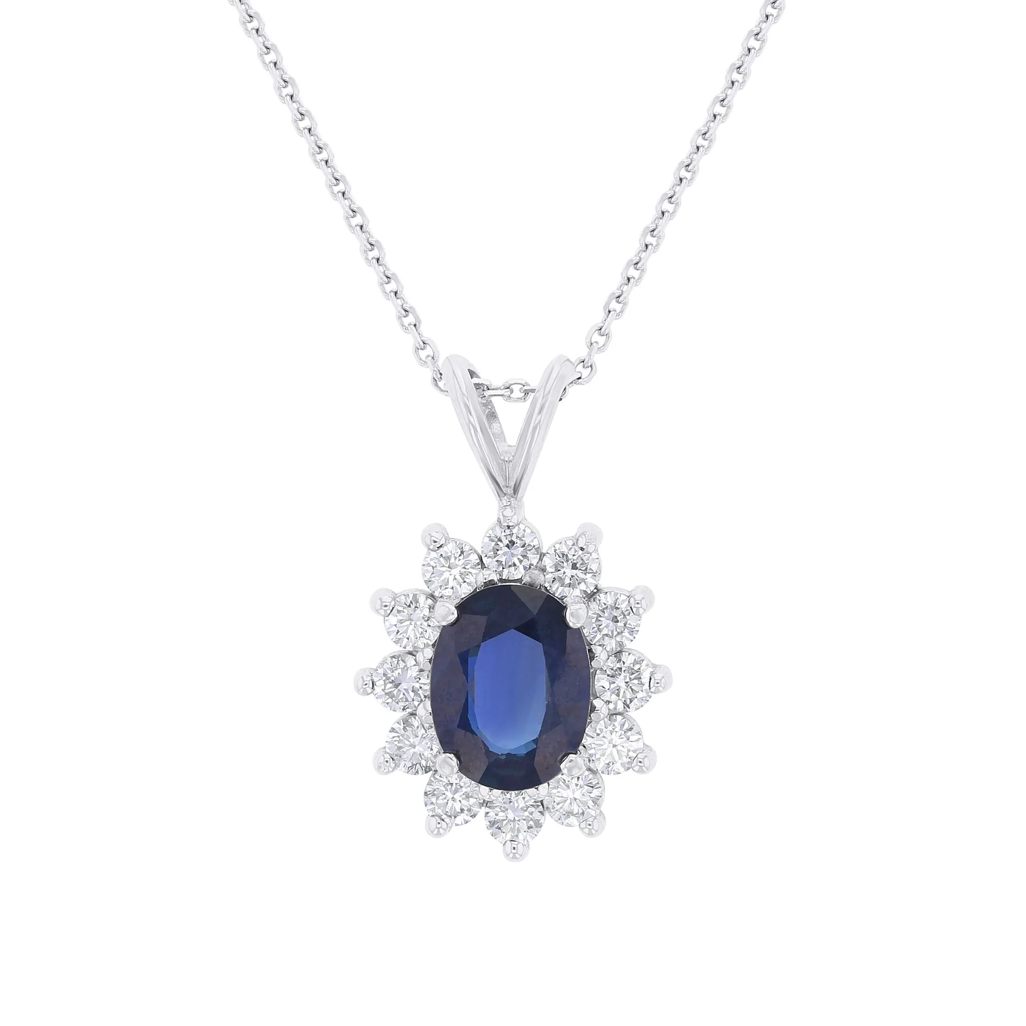 Princess Sapphire and Diamond Necklace - Image 3