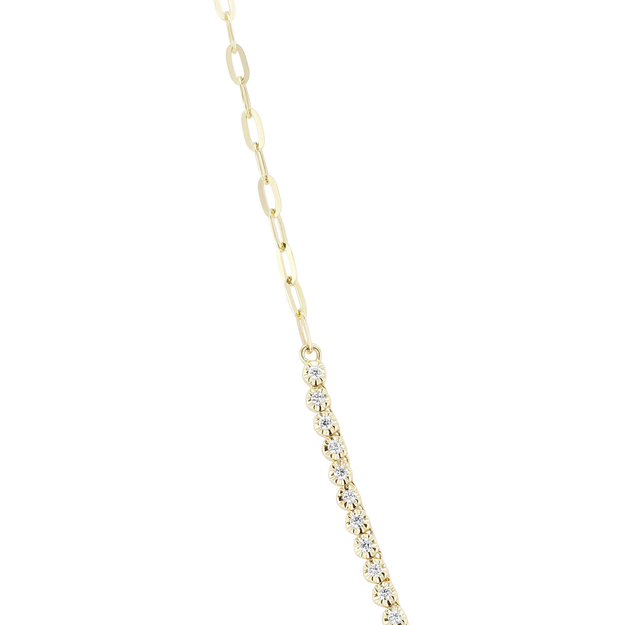 Rory Paper Clip Diamond Necklace - Image 3
