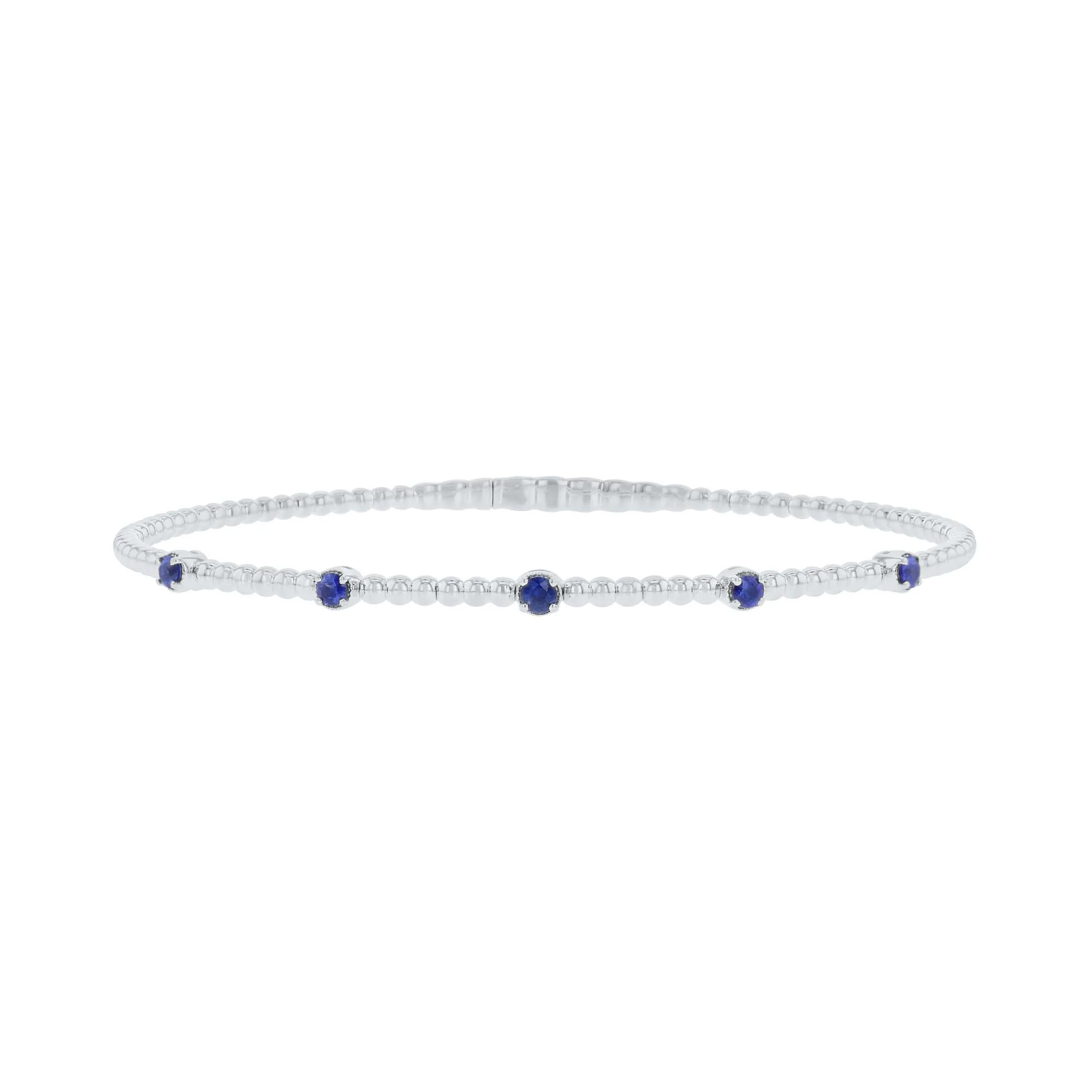 Seductive Station Sapphire Bangle Bracelet